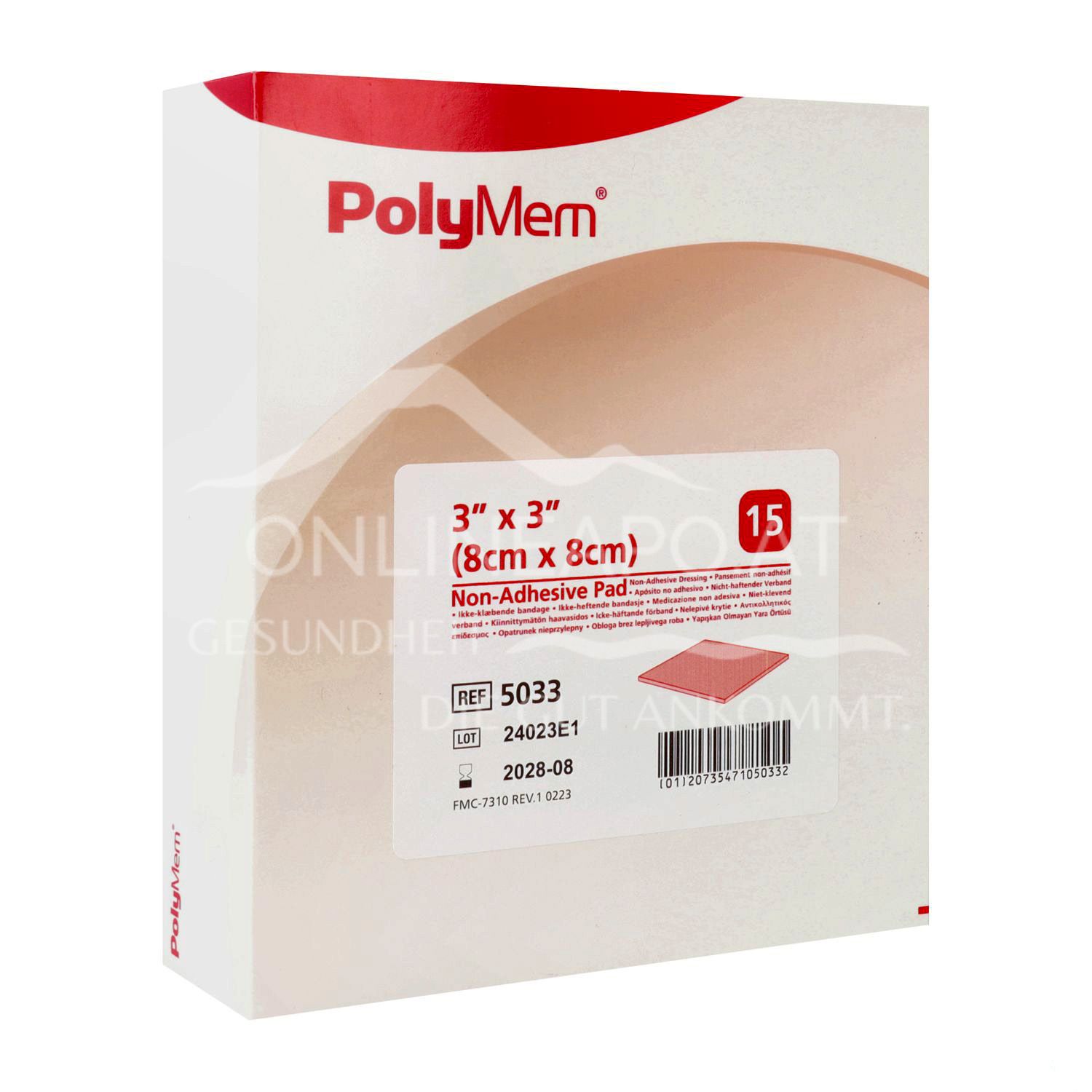 PolyMem® nicht haftender Verband 8 x 8 cm
