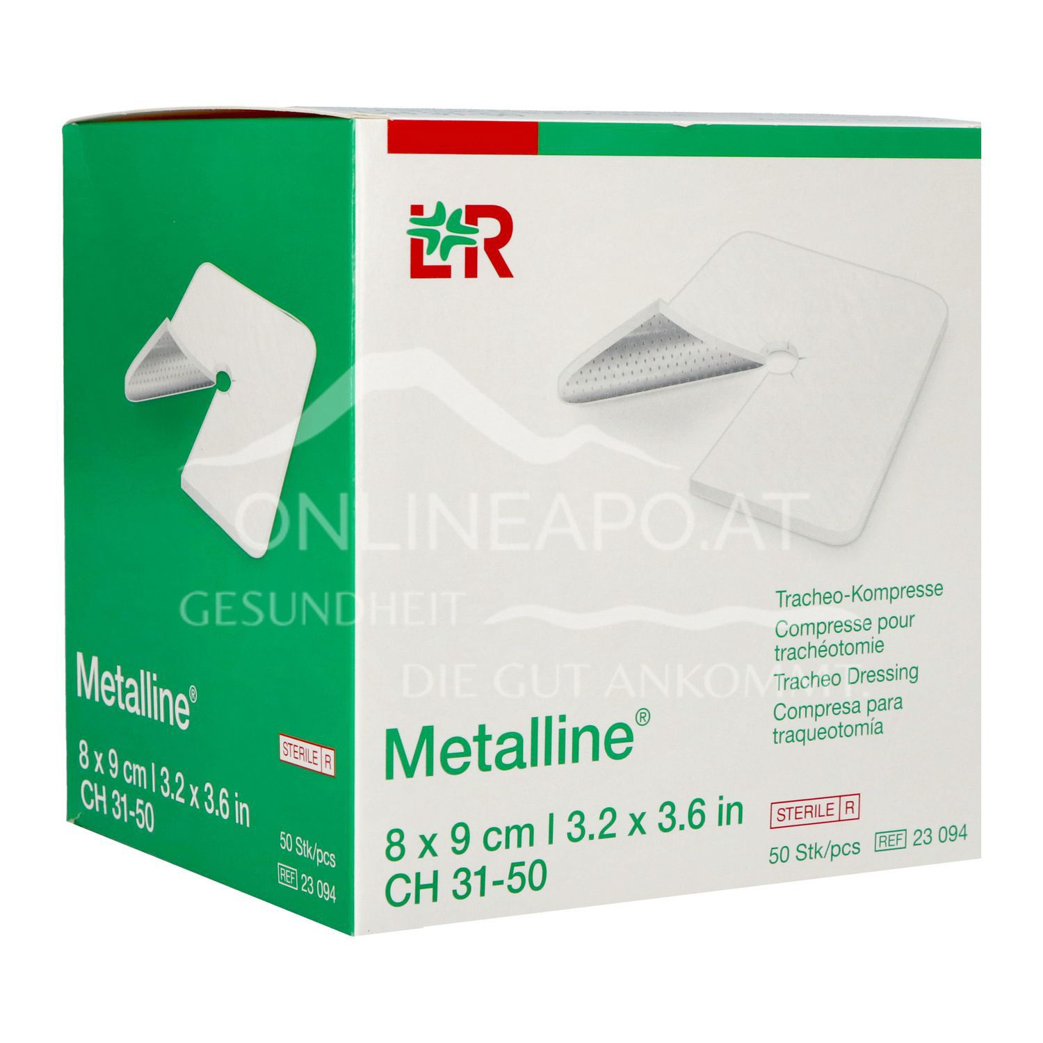 Metalline® Tracheo-Kompressen, steril, einzeln eingesiegelt, 8 x 9 cm