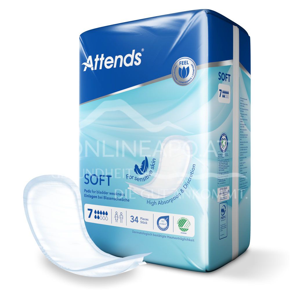 Attends Soft 7 incontinence pads for bladder weakness