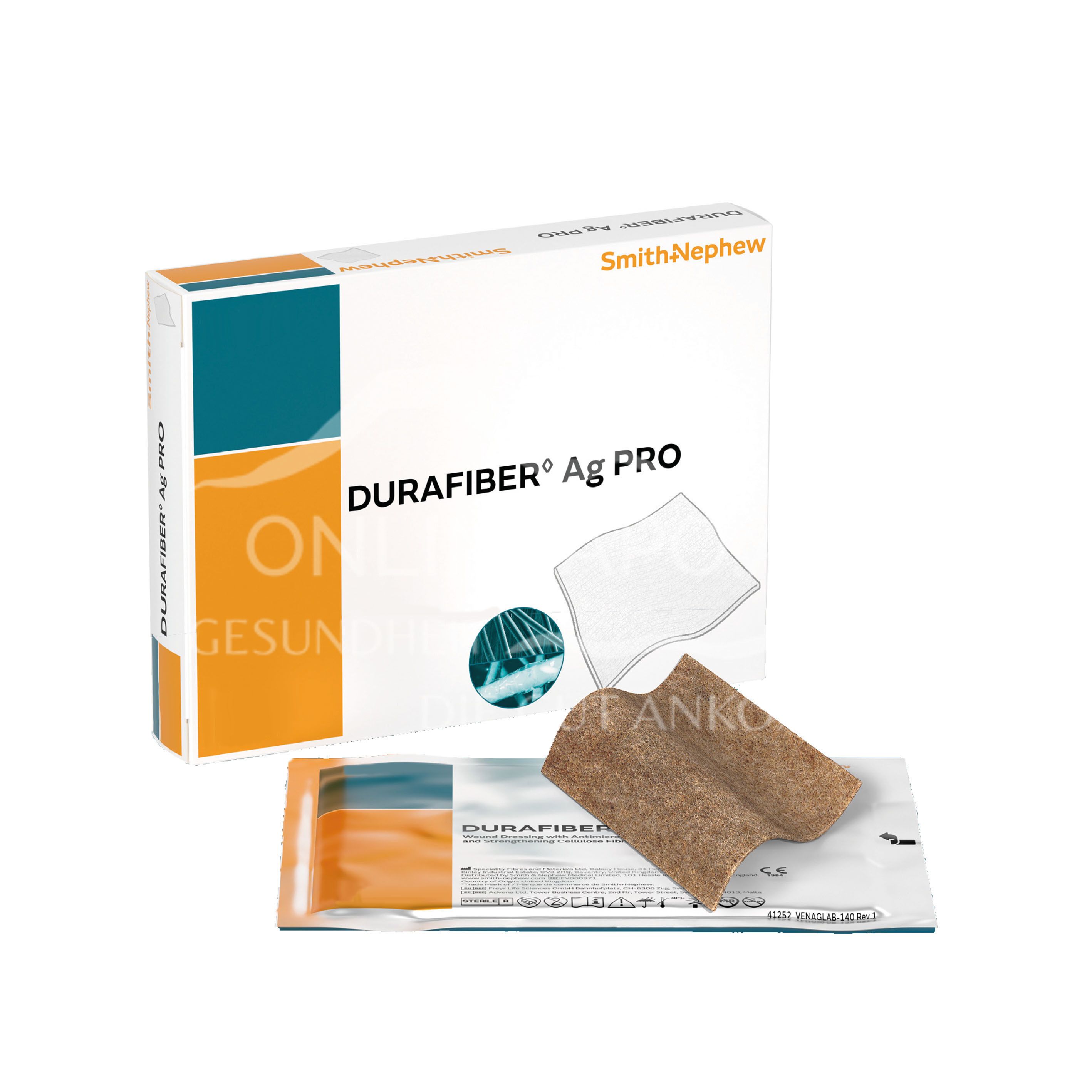 DURAFIBER Ag PRO gel-forming fibre dressing with silver, sterile, 15 x 15 cm