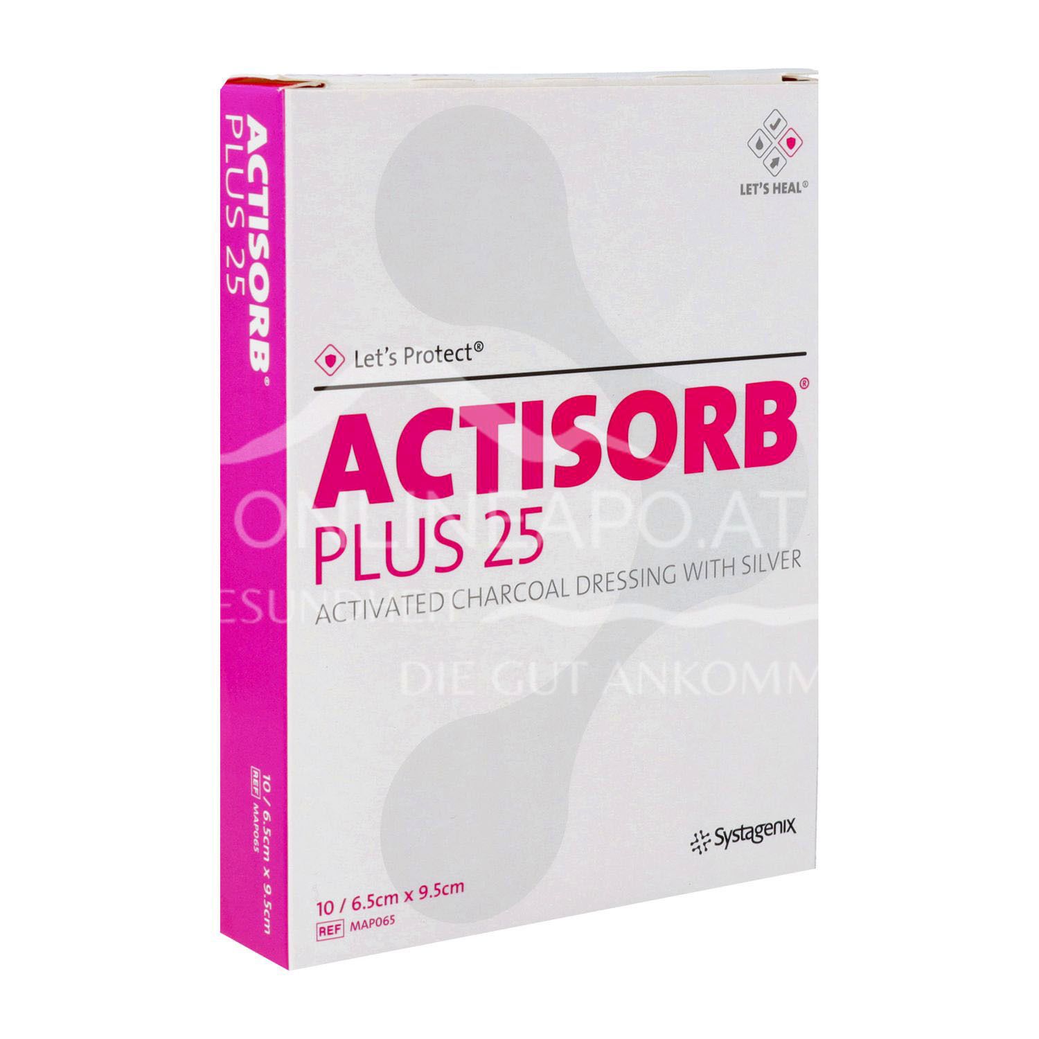 3M™ Actisorb™ Plus 25 Aktivkohlewundauflage mit Silber steril, 9,5 x 6,5 cm