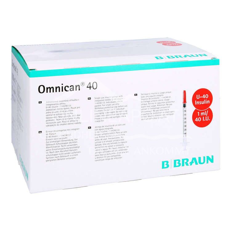Omnican® 40 Insulin-Einmalspritzen, mit Kanüle G30 Ø 0,30 x 12 mm, 1 ml