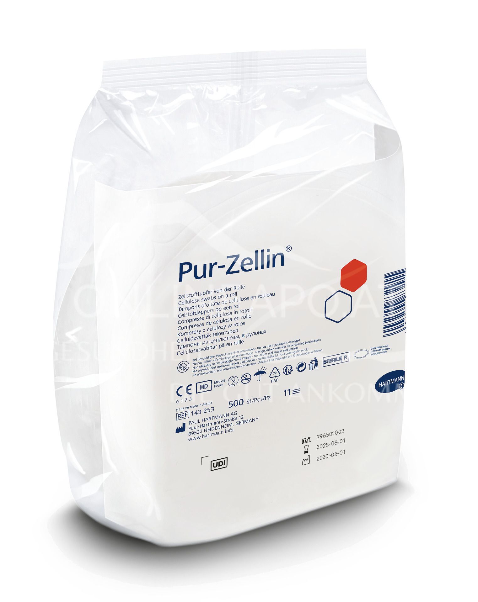 Pur-Zellin® Zellstofftupfer Rolle (500 Stück), unsteril, 4 x 5 cm