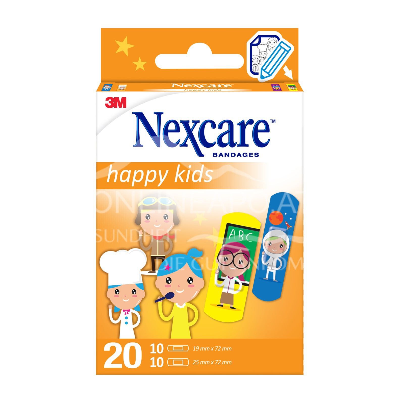 3M Nexcare™ Kinderpflaster Happy Kids Profession, 2 Größen assortiert