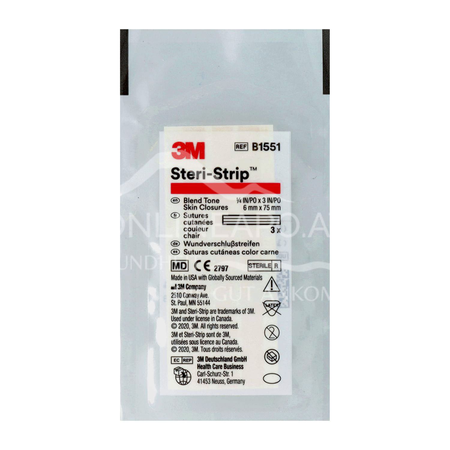 3M™ Steri-Strip™ Blendtone Wundverschlussstreifen, B1551, 6 x 75 mm