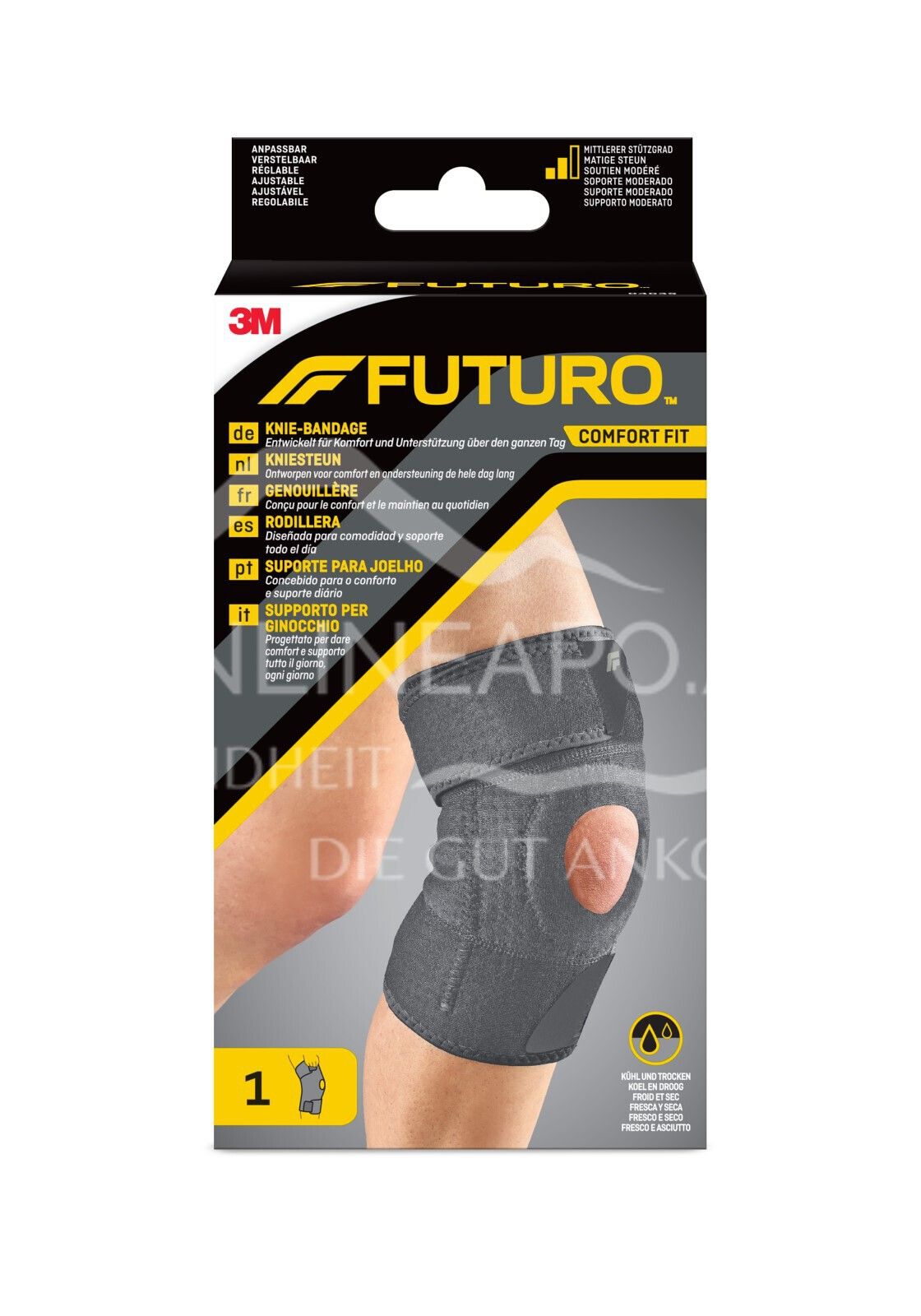 3M FUTURO™ ComfortFit Knie-Bandage 04039, Anpassbar (27.9 - 55.9 cm)