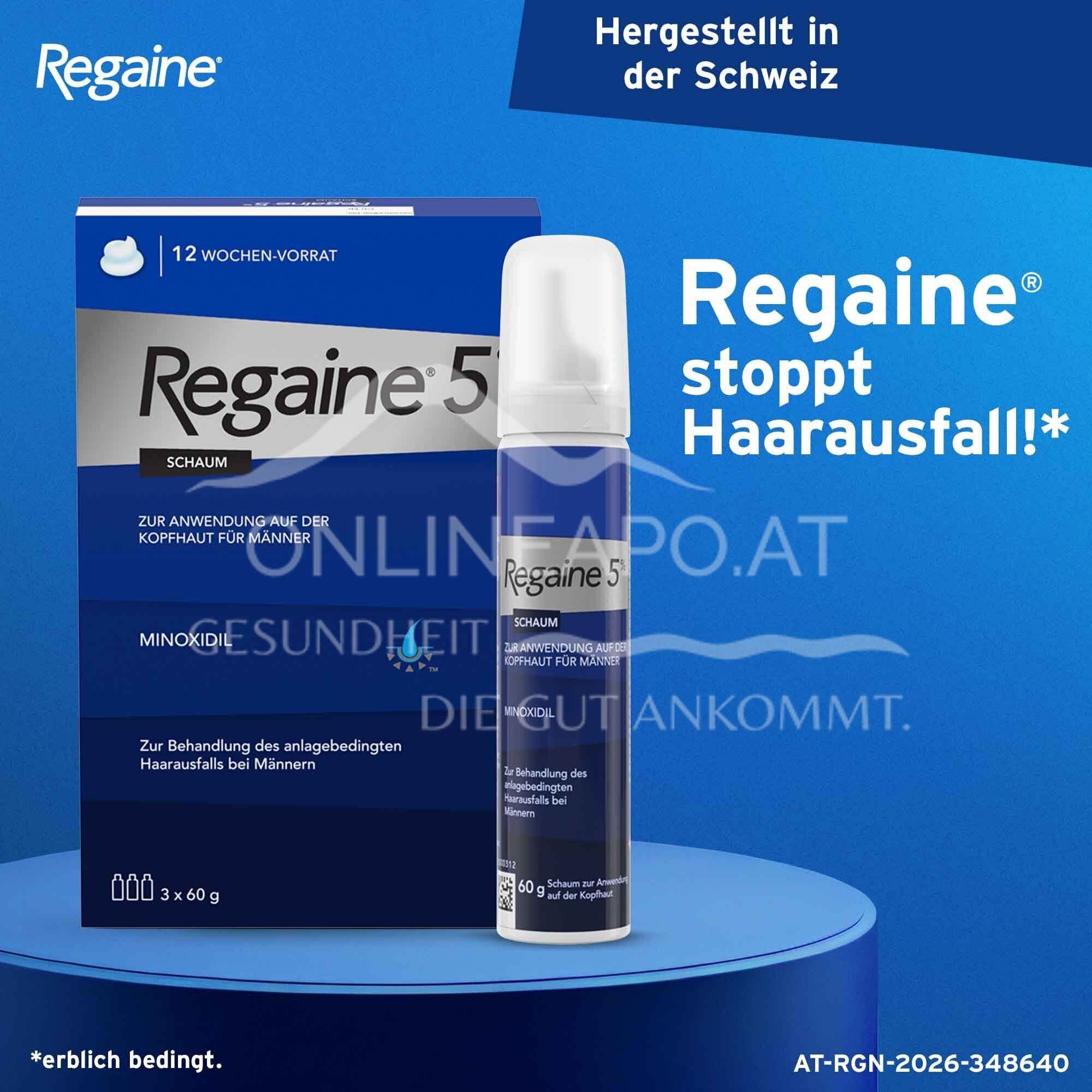 REGAINE® Men 5% Foam for use on the scalp*, 3 x 60 g
