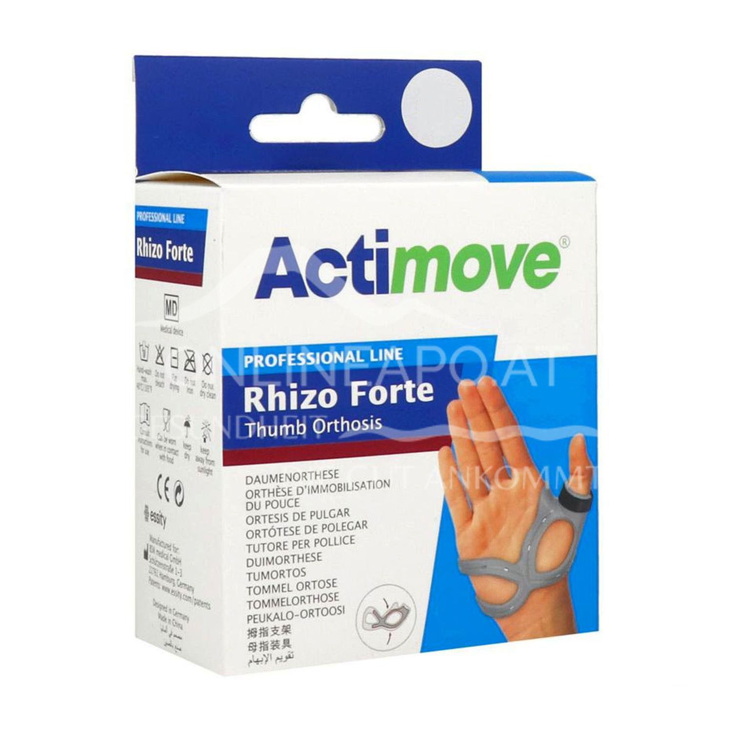 Actimove® Professional Line Rhizo Forte Daumenorthese - Grau, Links - Größe Small