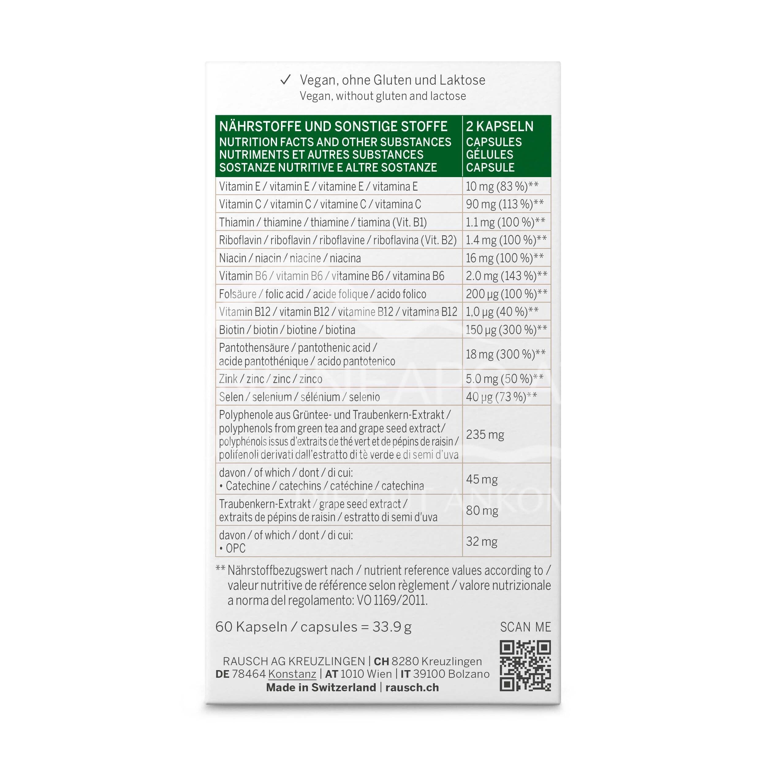 RAUSCH Vital Kapseln mit Schweizer Kräutern