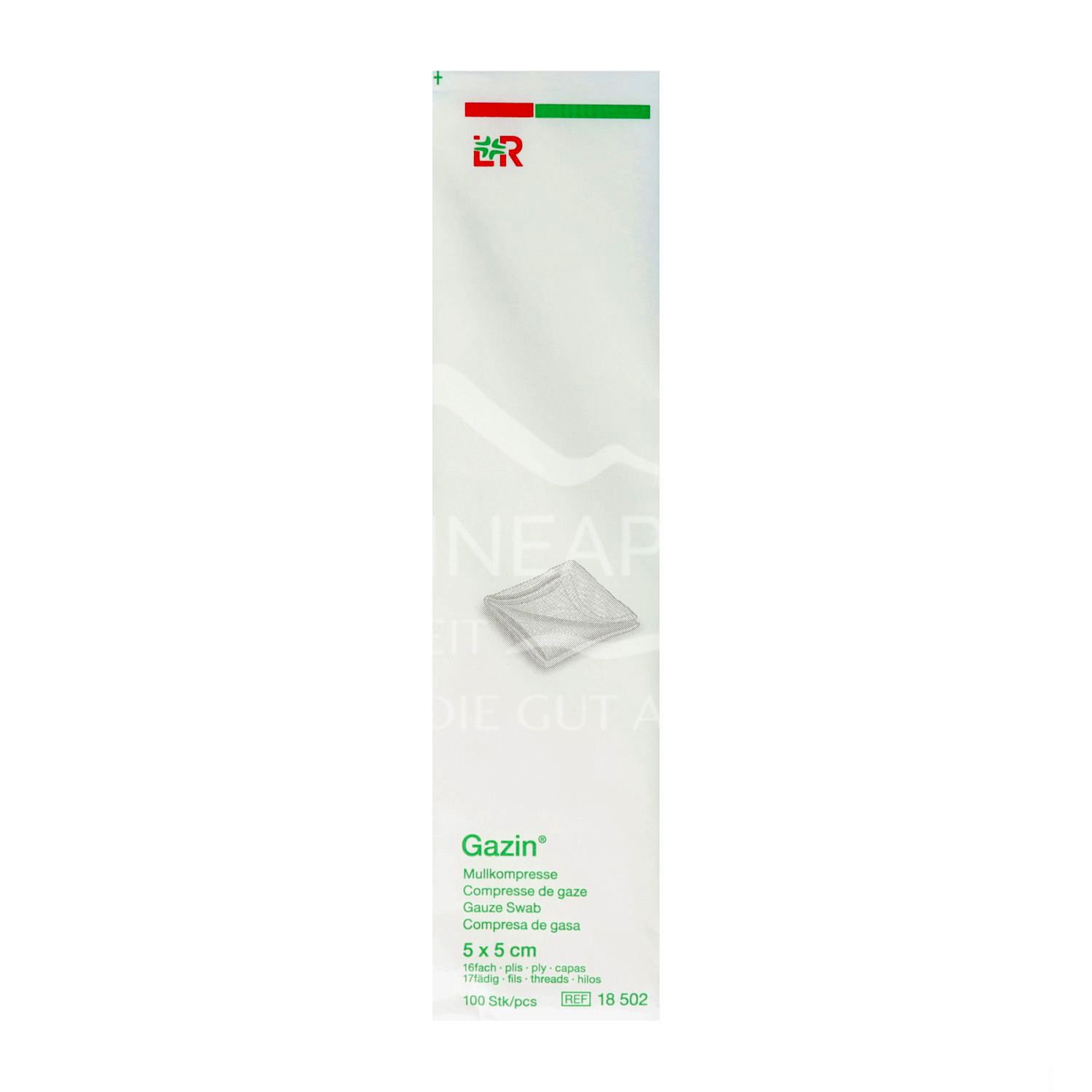 Gazin® Mullkompressen unsteril, 17-fädig, 16-fach, 5 x 5 cm