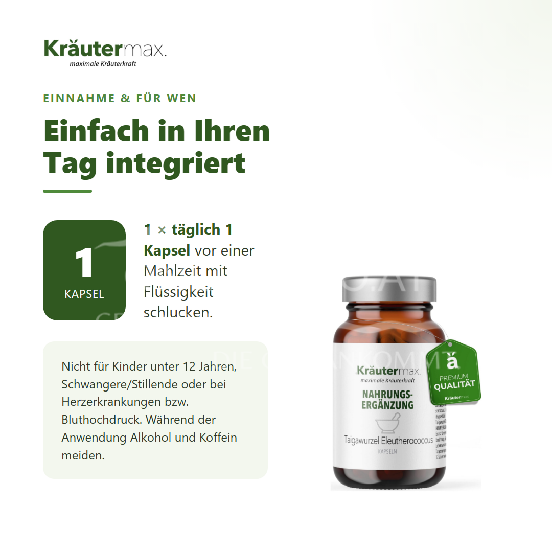 Kräutermax Taigawurzel Eleutherococcus Kapseln