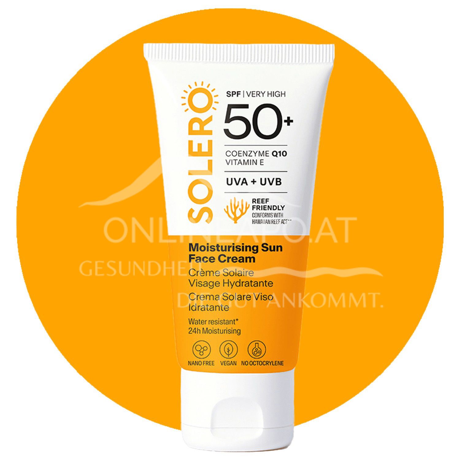 SOLERO SPF50+ Feuchtigkeitsspende Sonnengesichtscreme