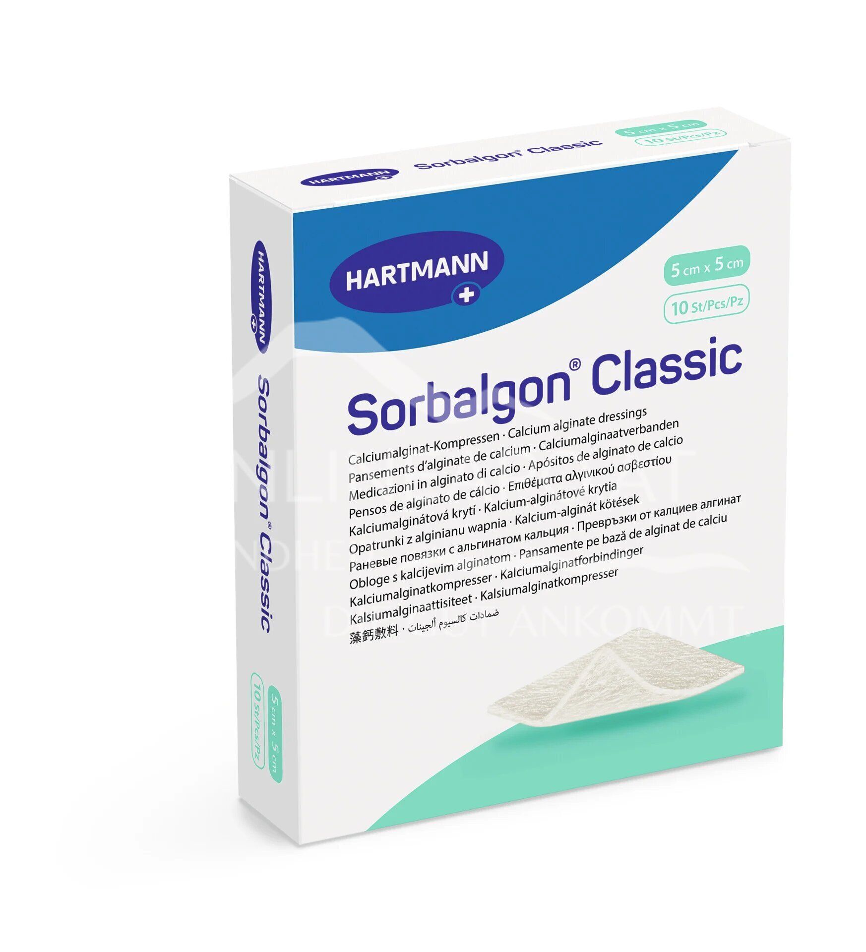 Sorbalgon® Classic calcium alginate compresses sterile, 5 x 5 cm