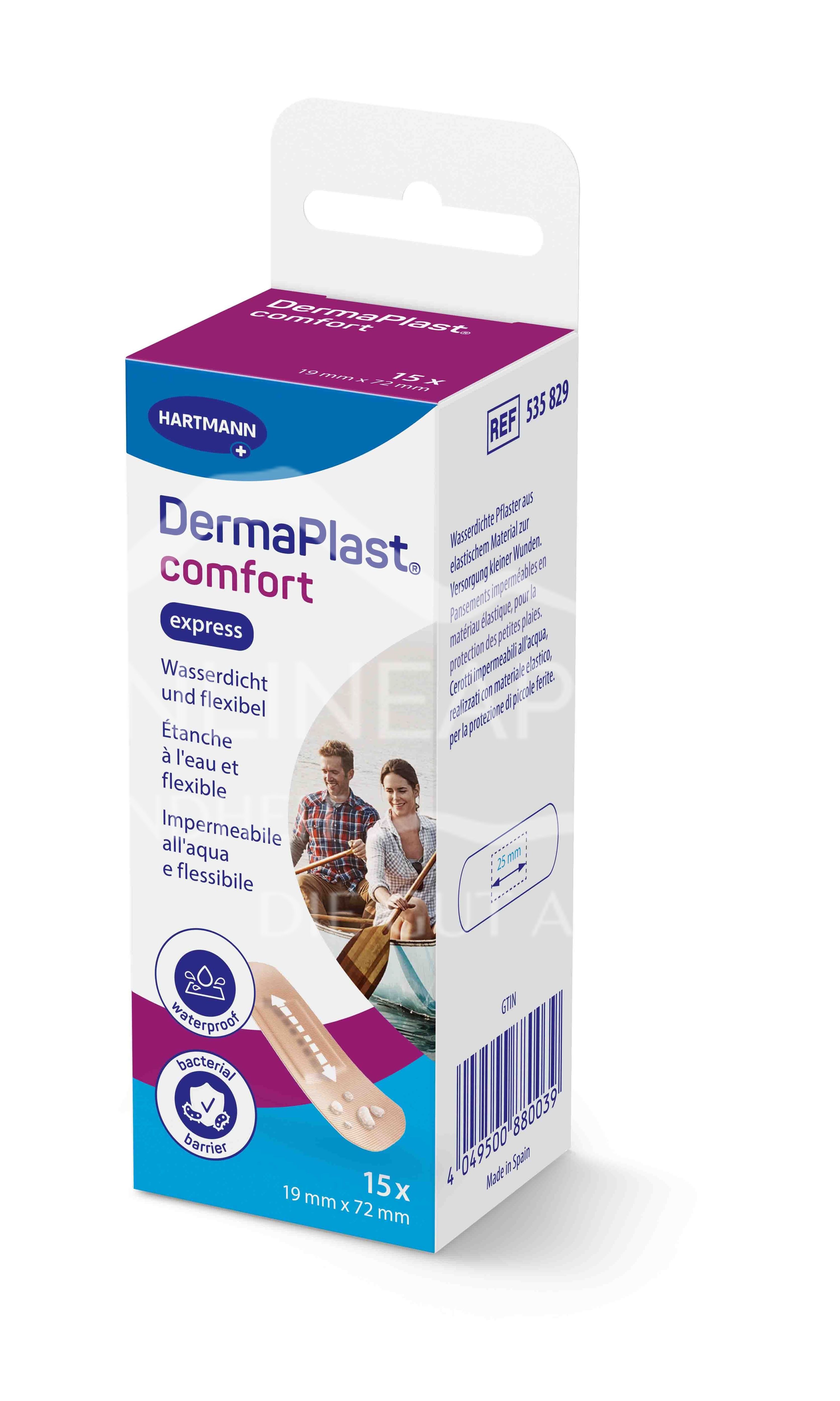 DermaPlast® Comfort Pflaster Express Packung Strips, einzeln verpackt 19 x 72 mm
