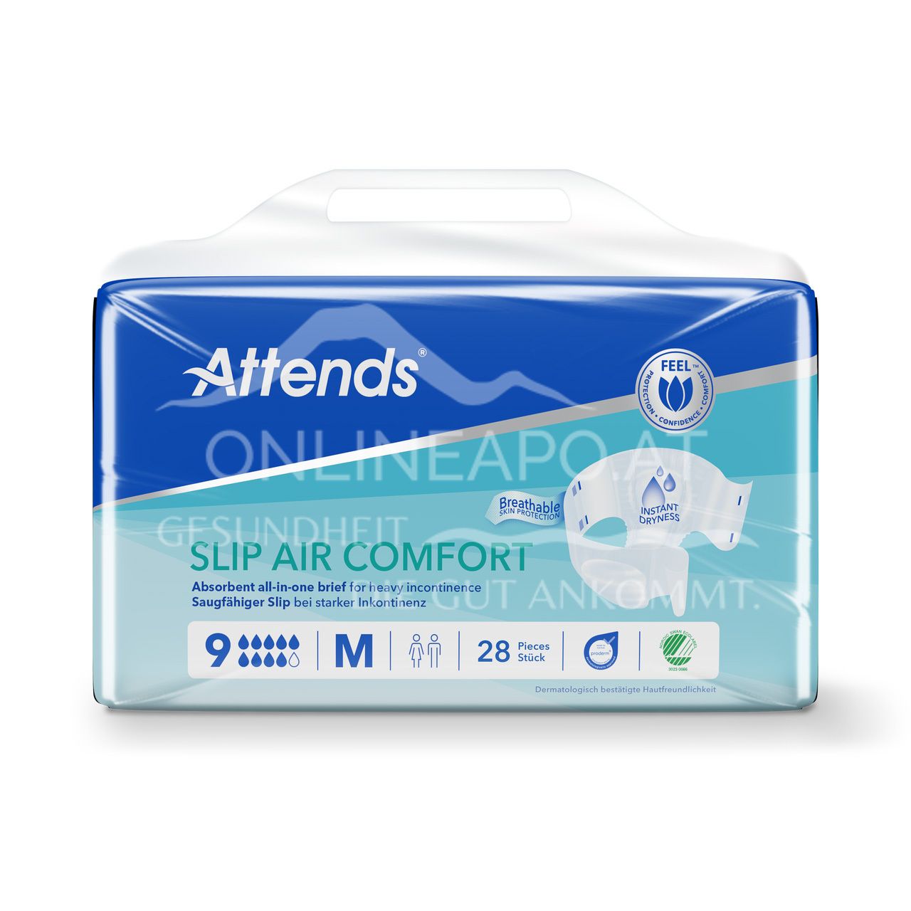 Attends Slip Air Comfort 8 M - Absorbent briefs for heavy incontinence