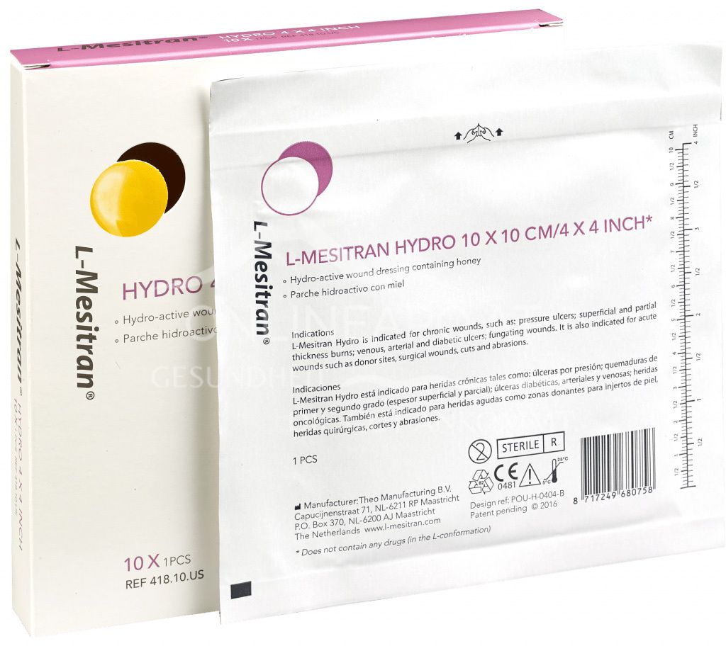 L-Mesitran® Hydro Hydroaktiver antibakterieller Wundverband, 10 x 10 cm