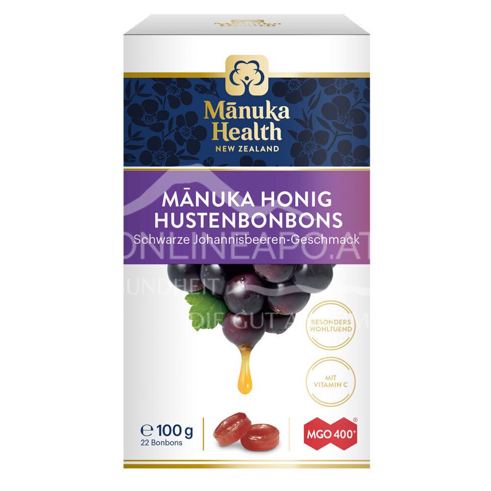 Mānuka Health Hustenbonbons schwarze Johannisbeere MGO 400+