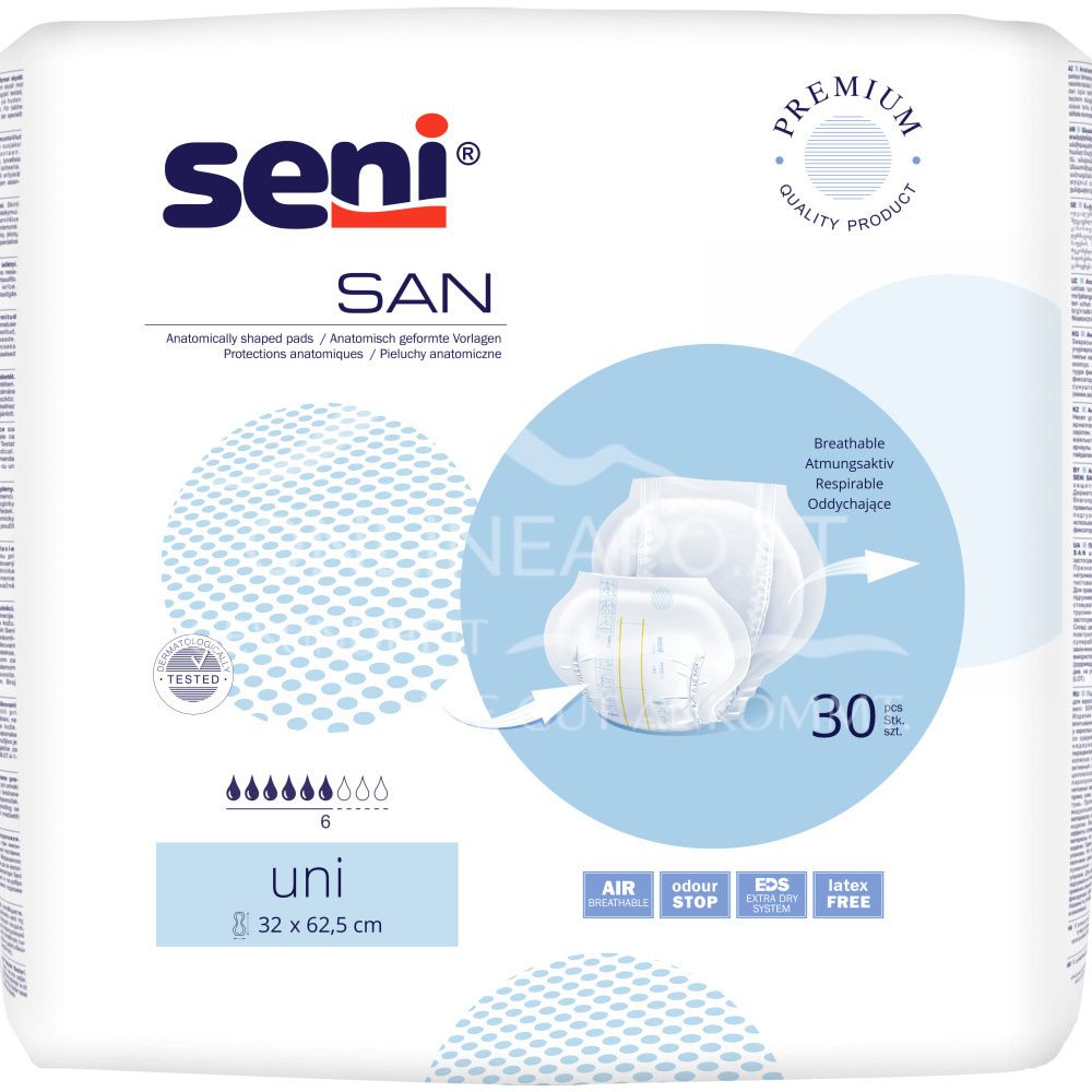Seni® San Uni Anatomisch geformte Inkontinenz-Vorlagen