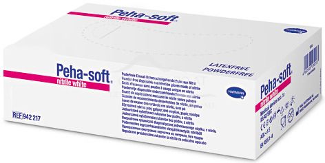 Peha-soft® nitrile white powderfree Größe S