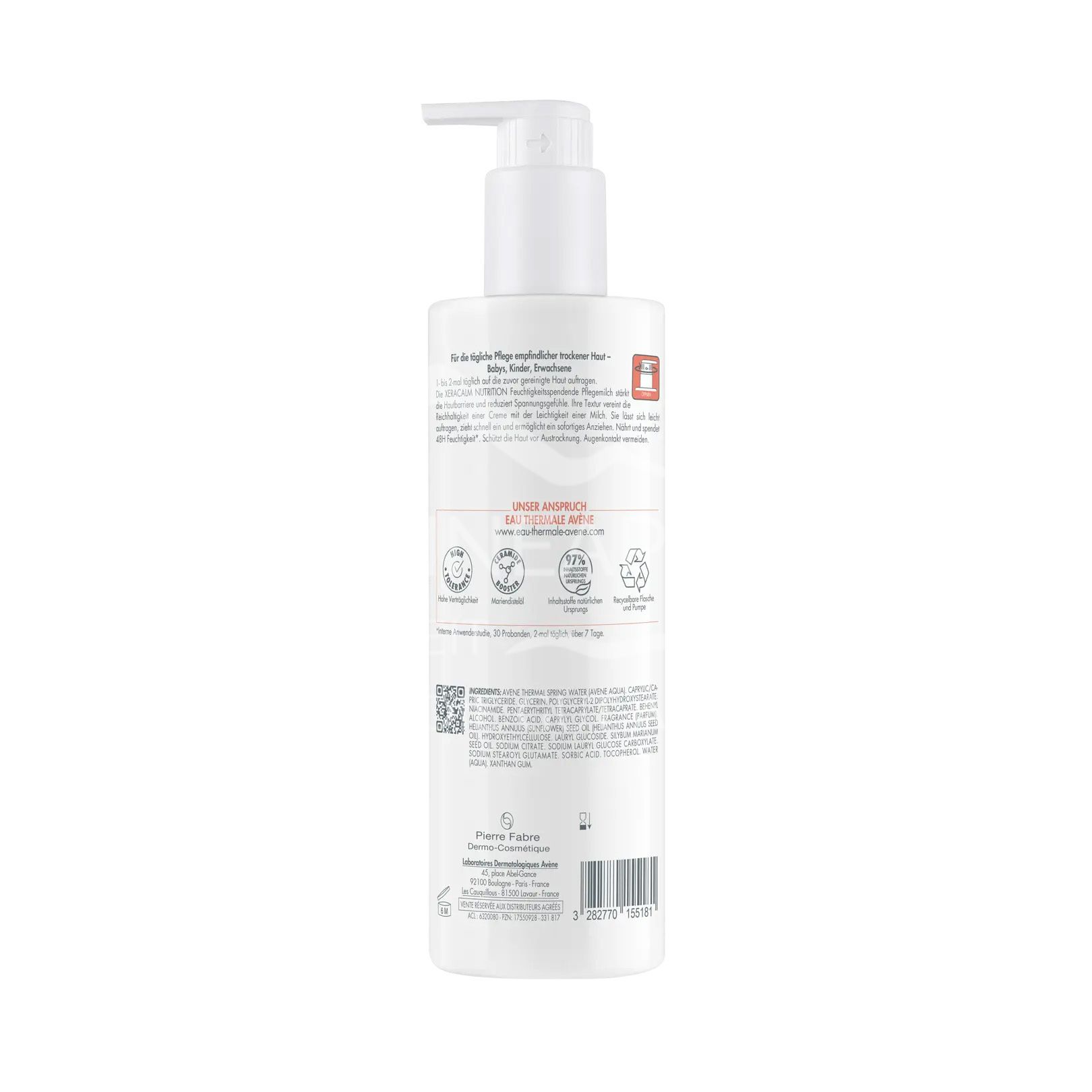 Avene Xeracalm Nutrition moisturising care milk