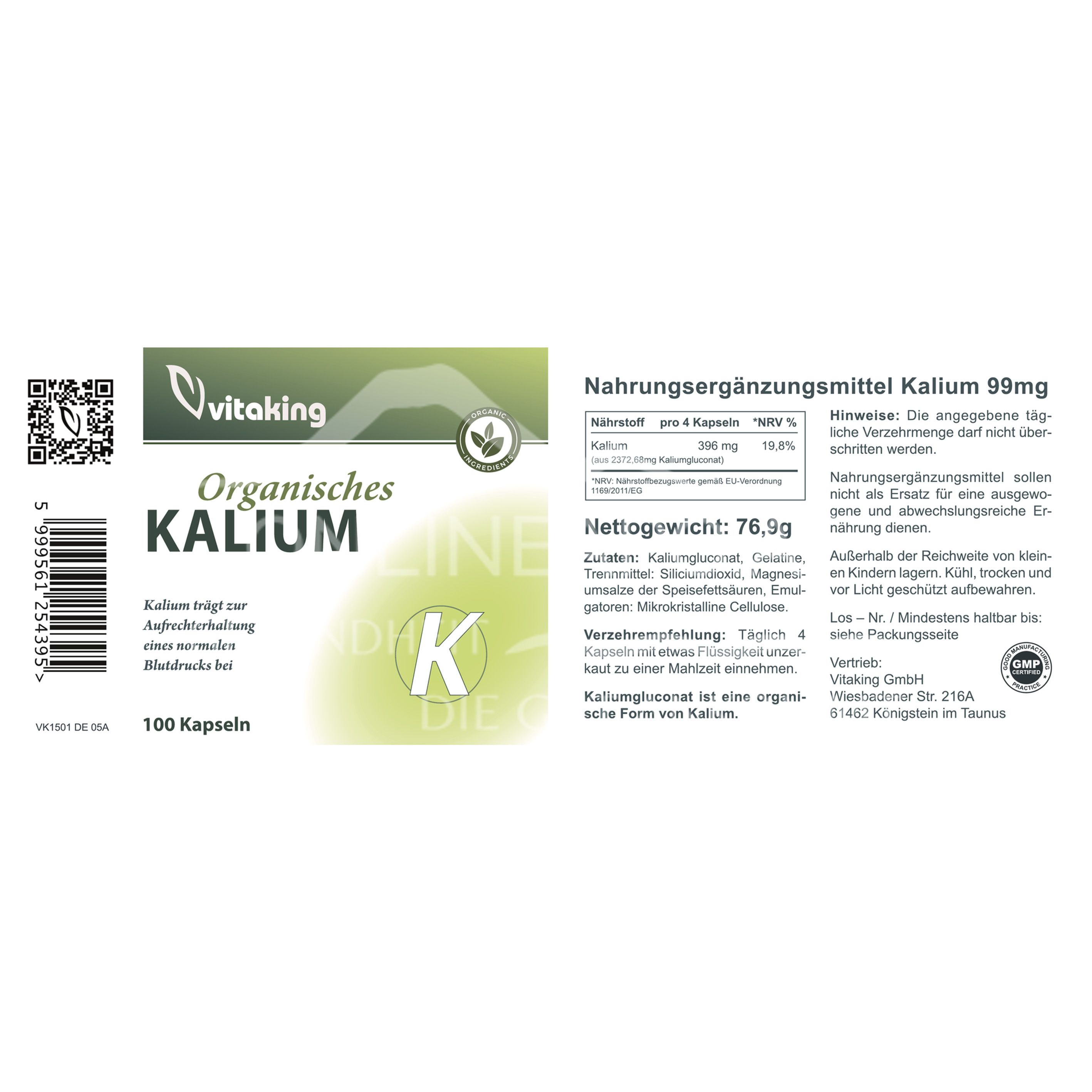 vitaking Kalium 99 mg Kapseln