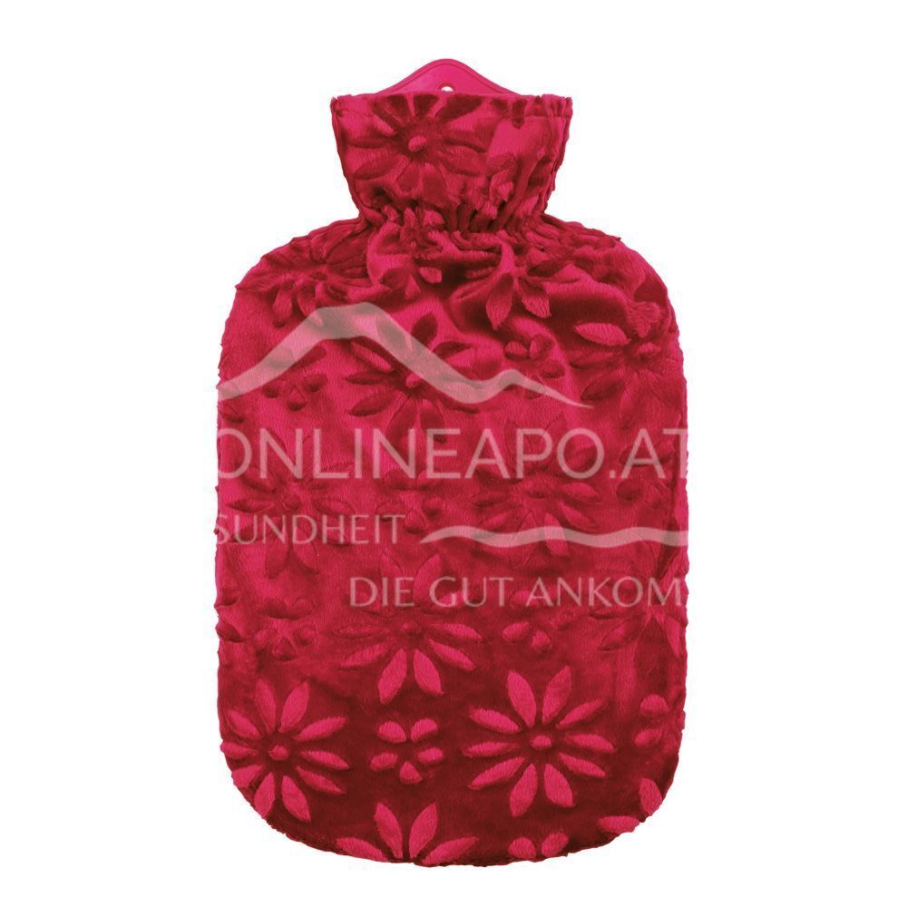 Singer hot water bottle with fluffy cover, blackberry - 2,0L