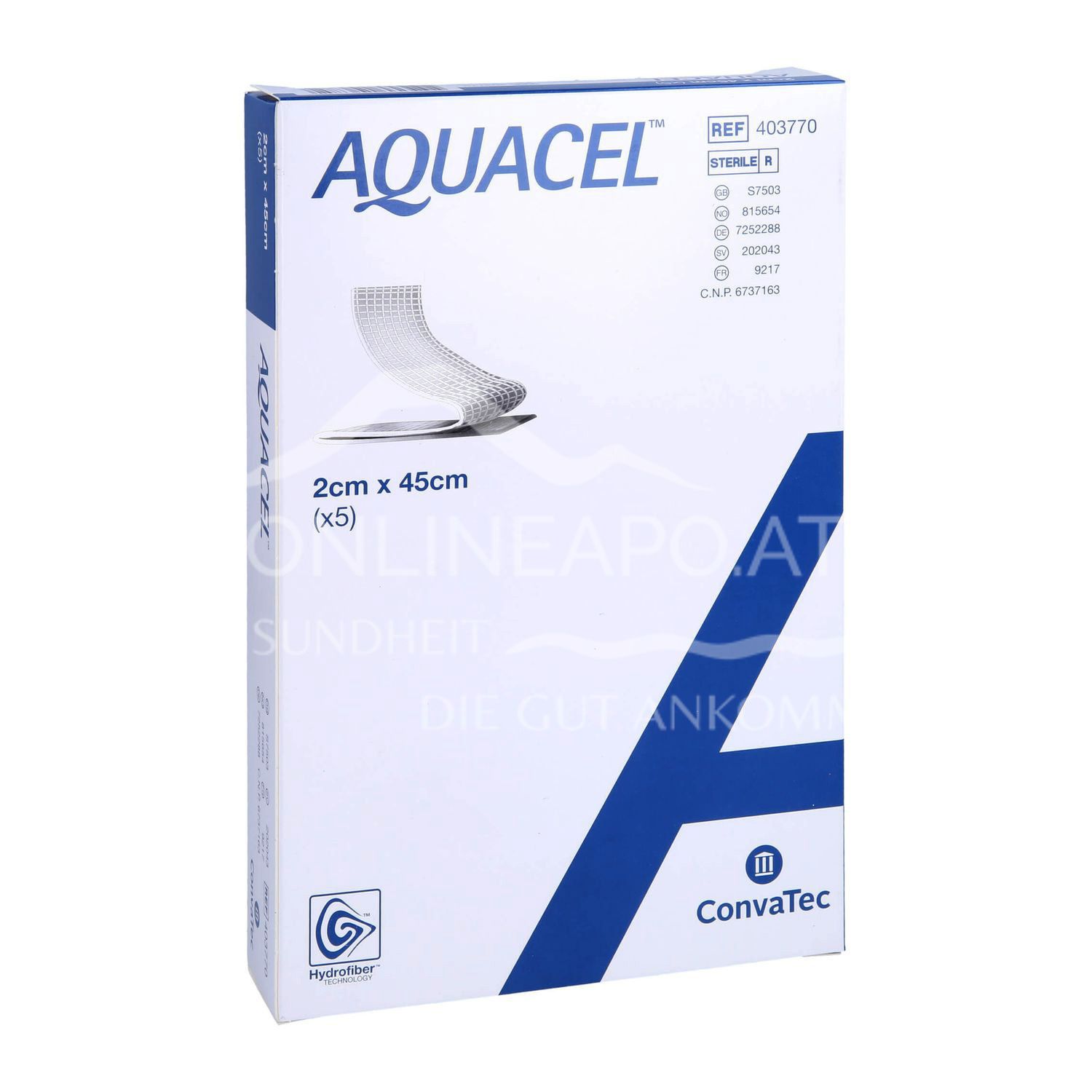 AQUACEL® Tamponade mit Verstärkungsfasern steril, 2 x 45 cm