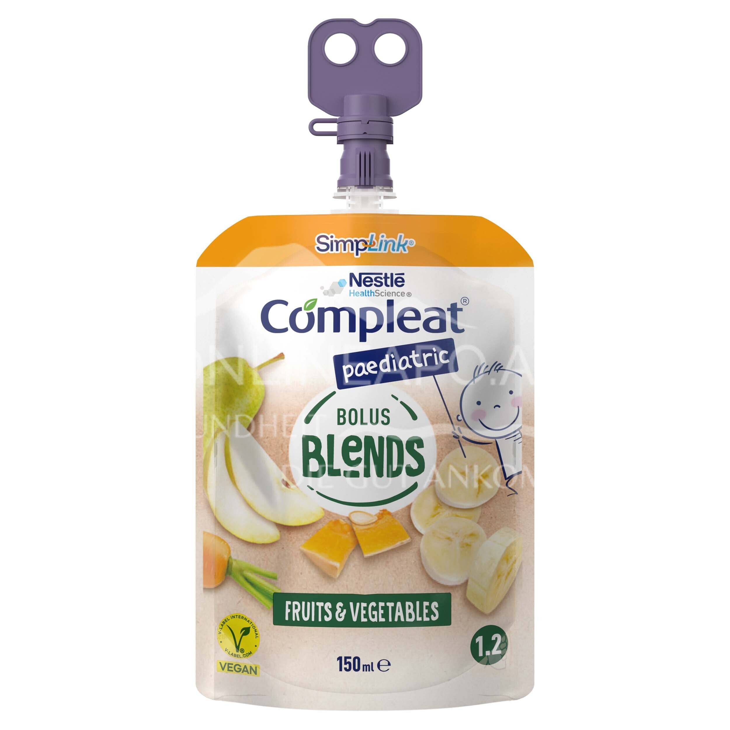 Compleat® paediatric Bolus Blends Früchte und Gemüse, Quetschbeutel, 150 ml