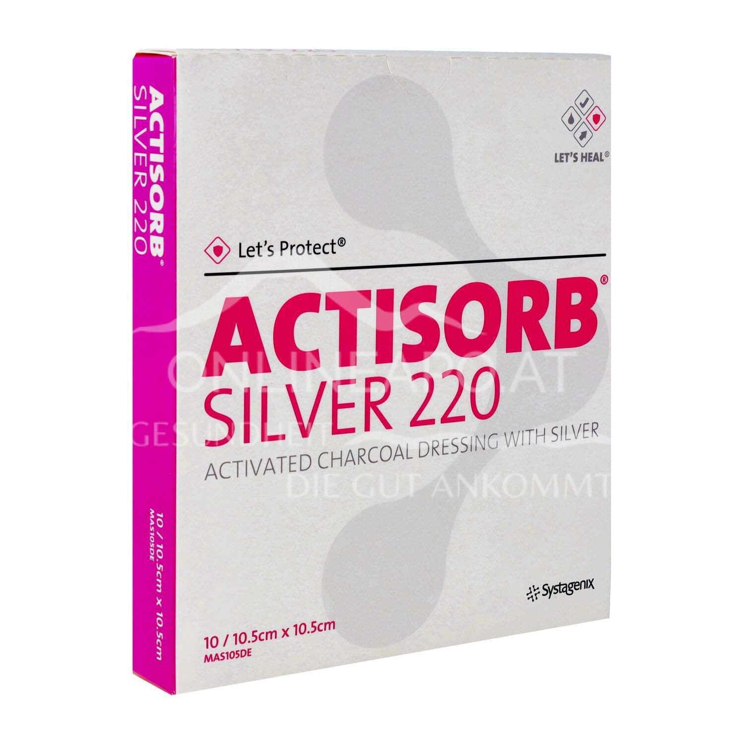 3M™ Actisorb™ Silver 220 Silber-Aktivkohleverband steril, 10,5 x 10,5 cm