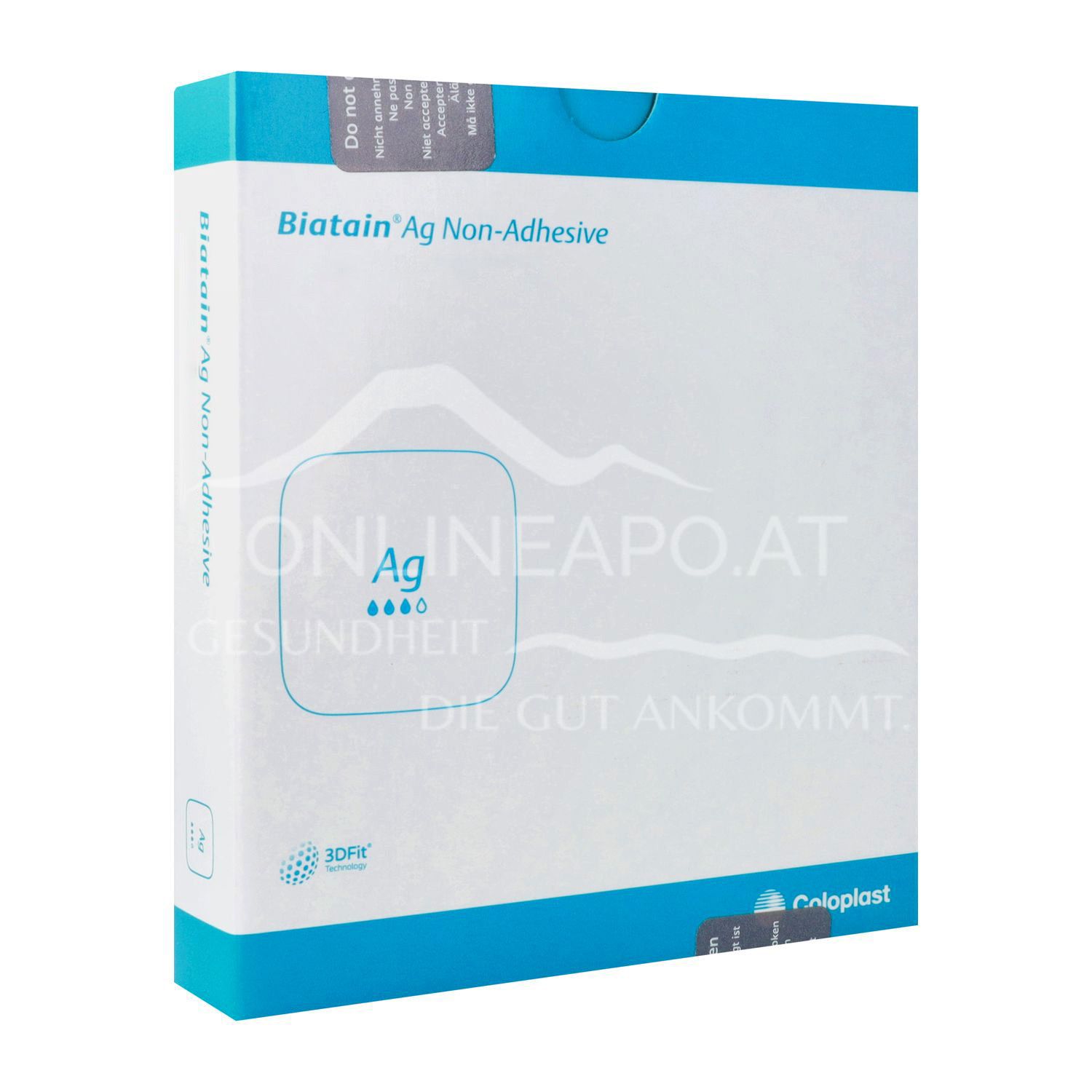 Biatain® Ag Non-Adhesive Nichthaftender Schaumverband mit Silber steril, 10 x 20 cm