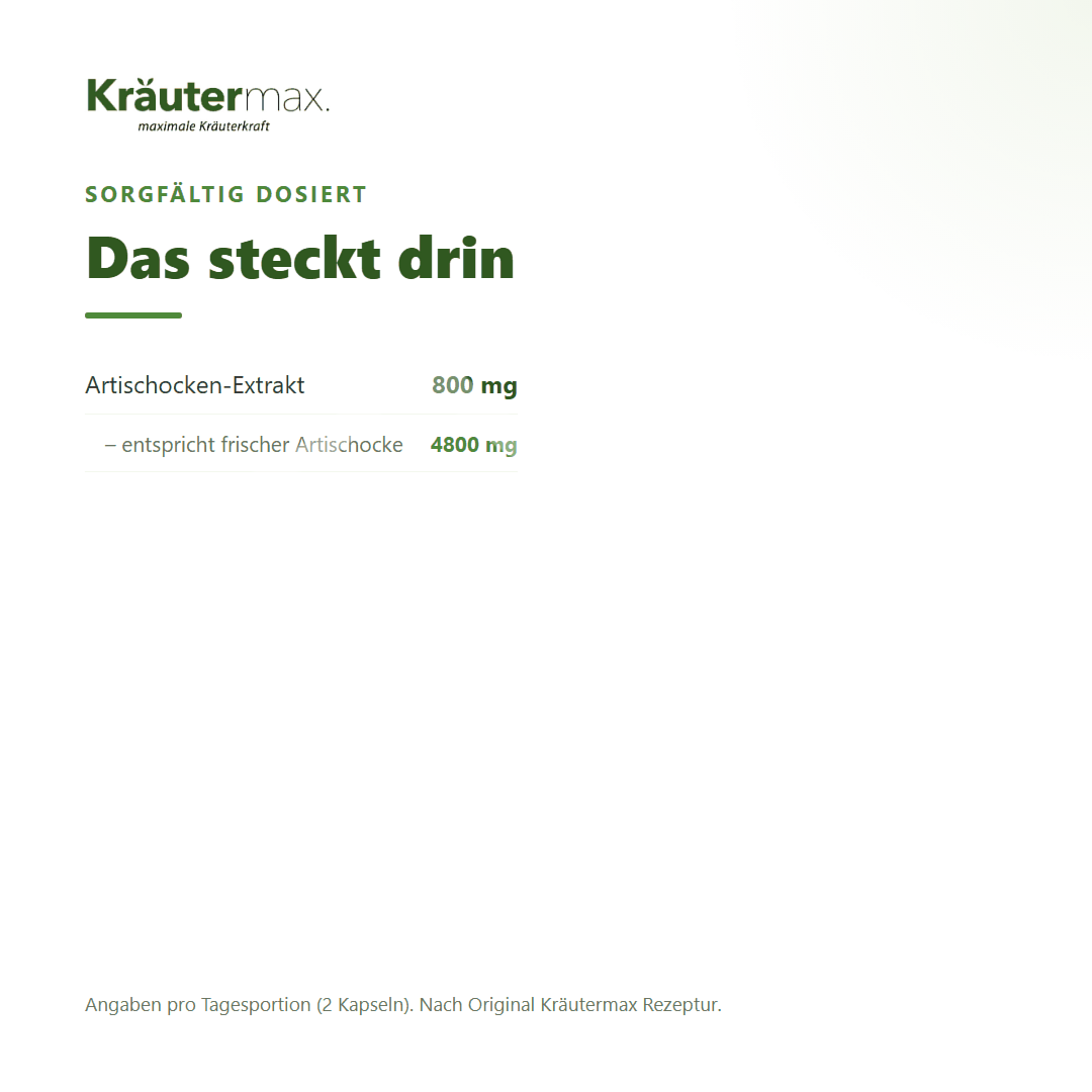 Kräutermax Artischockenextrakt 800 mg Kapseln