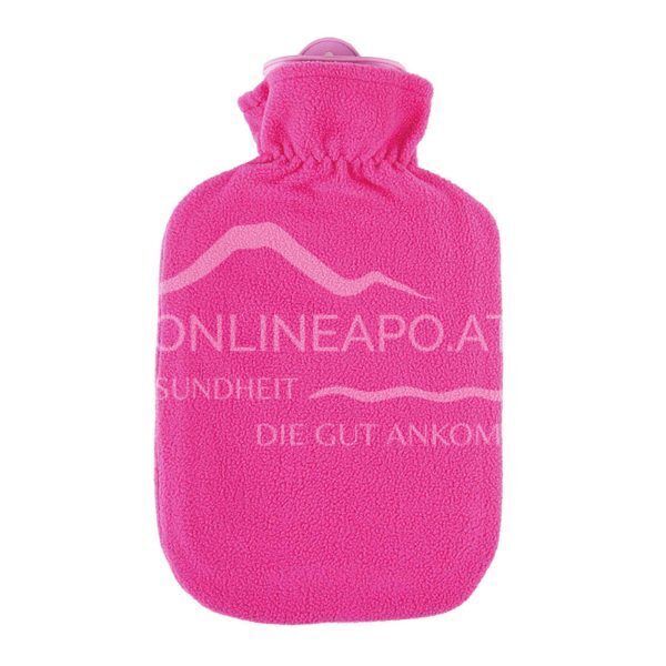 Singer hot water bottle with fleece cover pink - 2,0L
