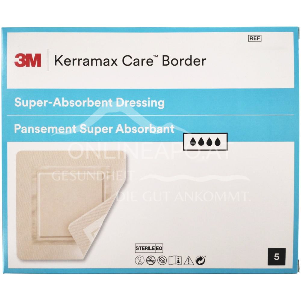 3M™ Kerramax Care™ Superabsorbent wound dressing without adhesive edge, sterile, 5 x 5 cm