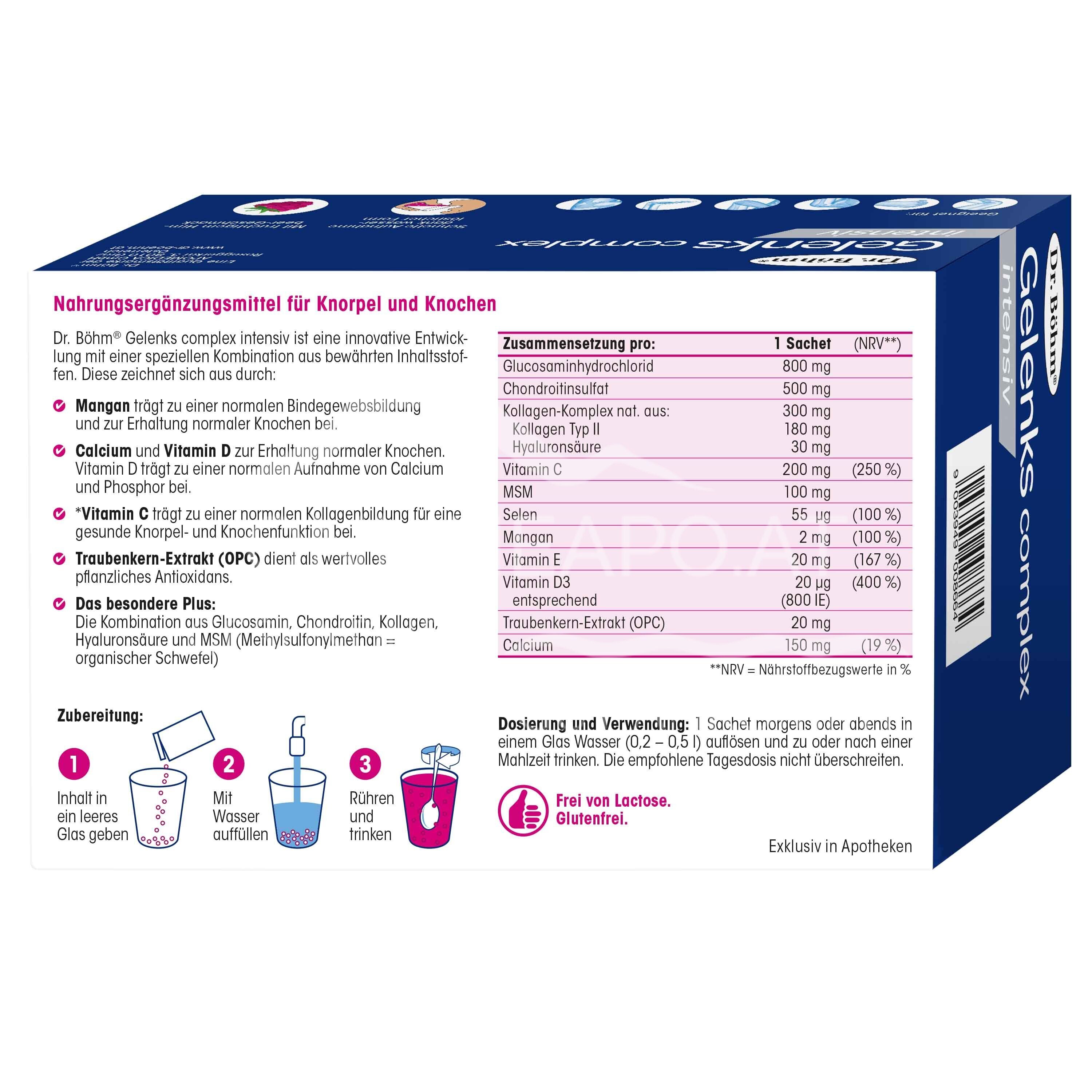 Dr. Böhm® Gelenks complex intensiv Brausegranulat - Himbeere