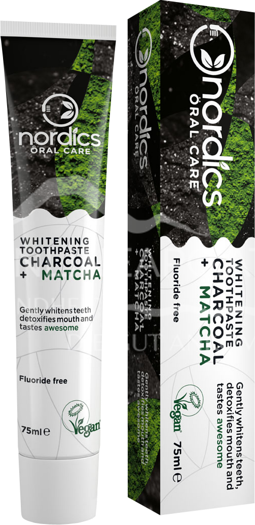 Nordics Zahnpasta Whitening Aktivkohle Matcha ohne Fluorid