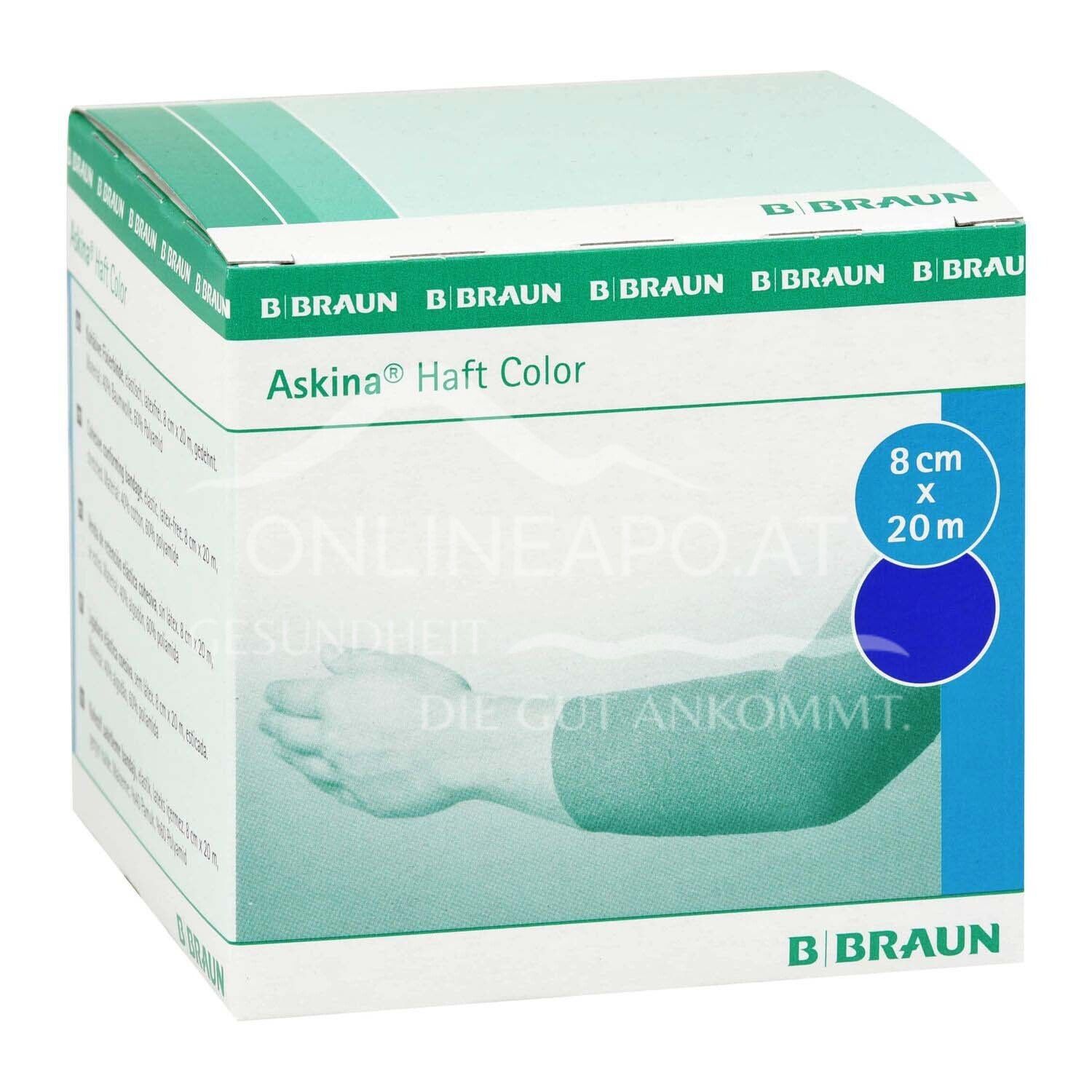 Askina® Haft Color Kohäsive Fixierbinde Blau, 8 cm x 20 m
