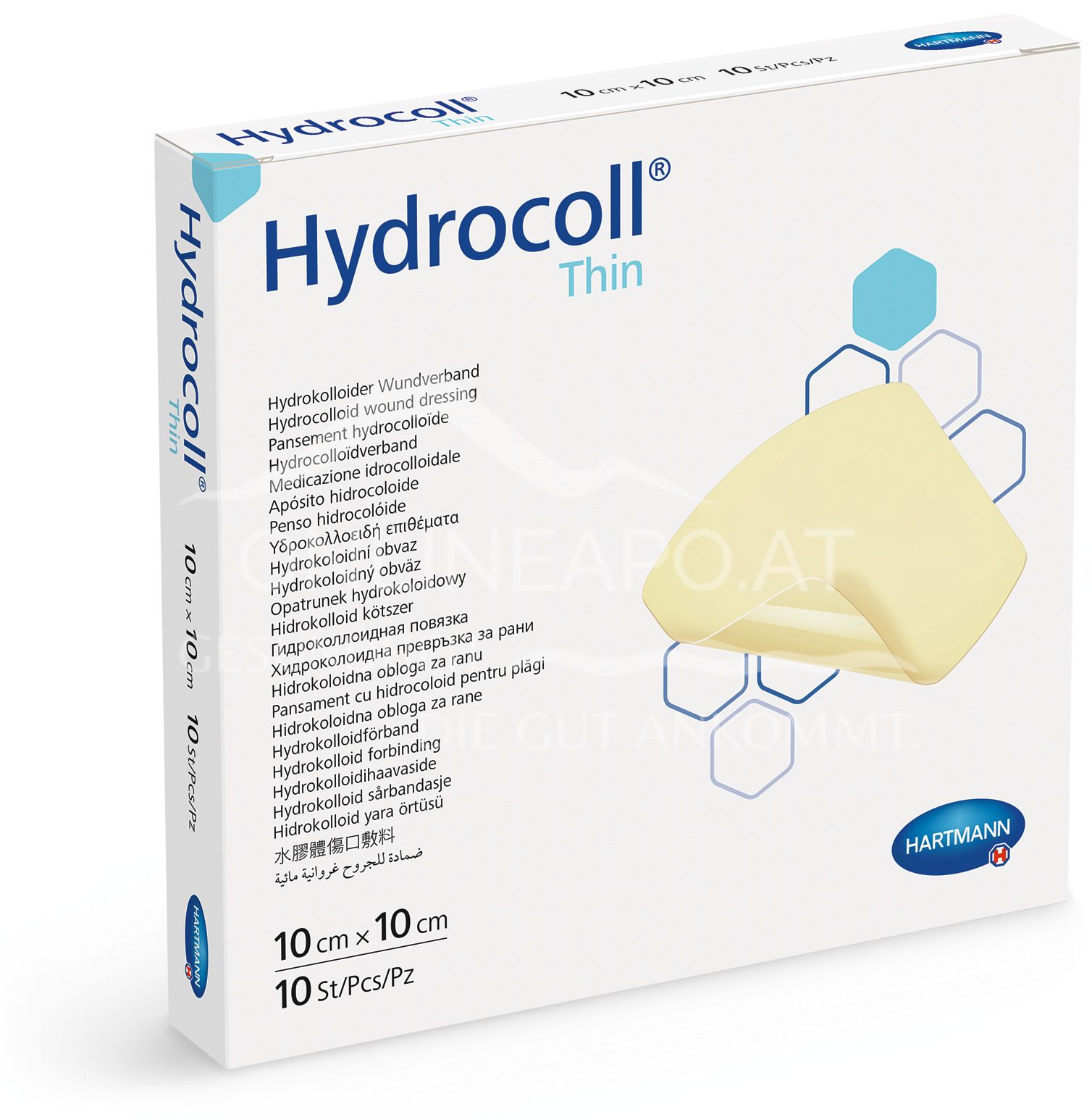 Hydrocoll® thin hydrocolloid wound dressing, 10 x 10 cm