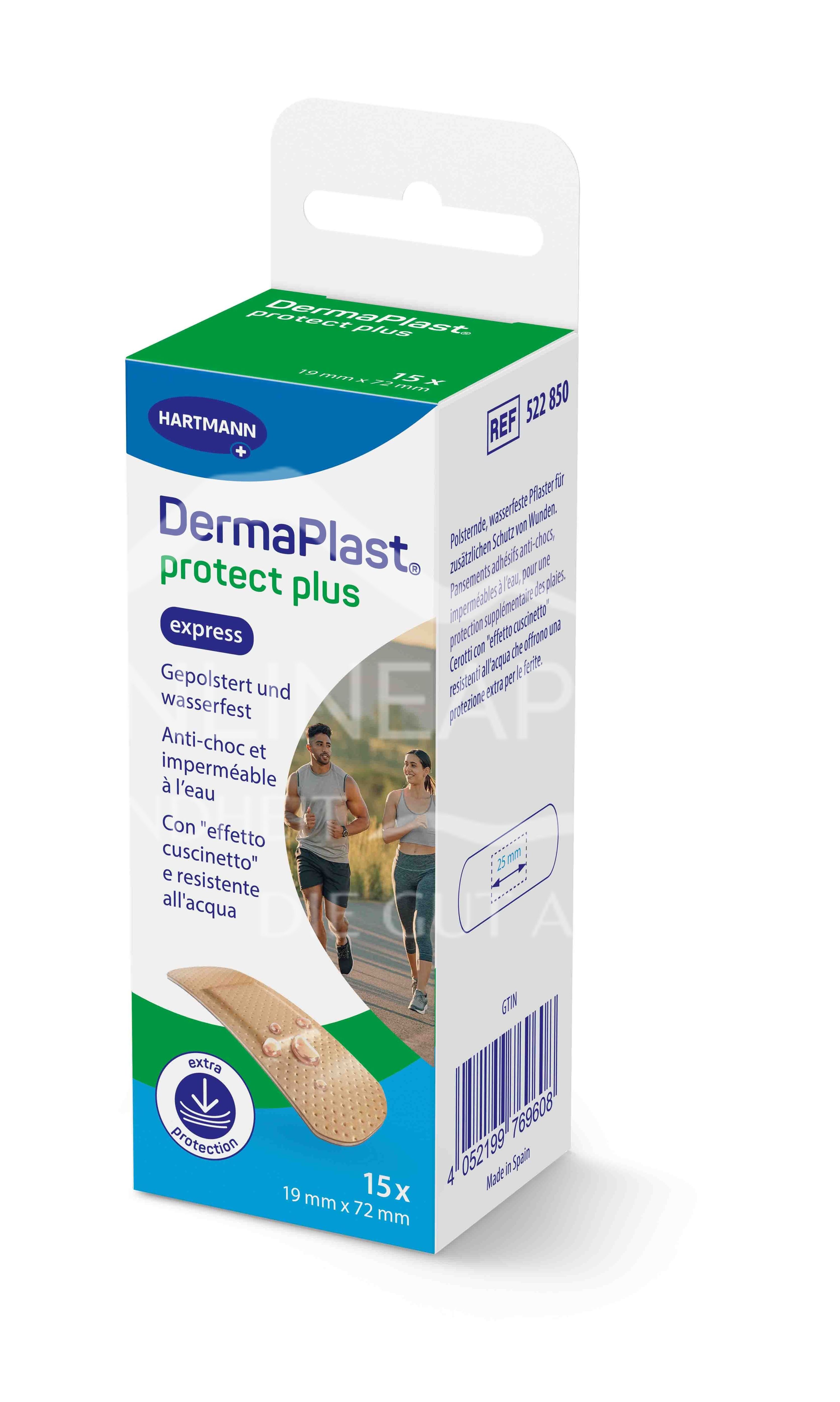DermaPlast® Protect Plus Pflaster Express Packung Strips, einzeln verpackt 19 x 72 mm