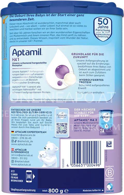 Aptamil HA 1 Anfangsmilch Pulver - Von Geburt an