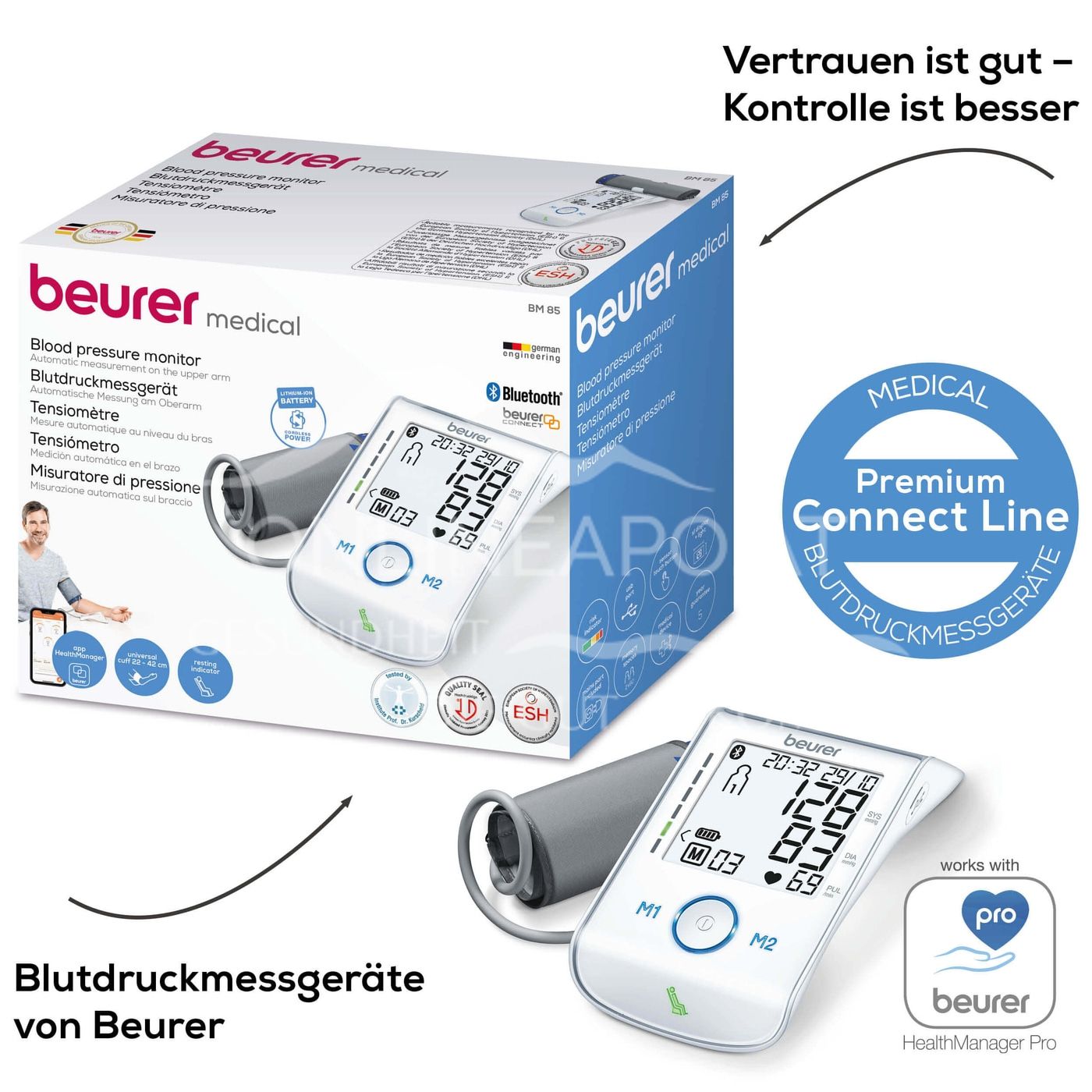 BEU BM 85 Bluetooth Oberarm-Blutdruckmesser 658.09