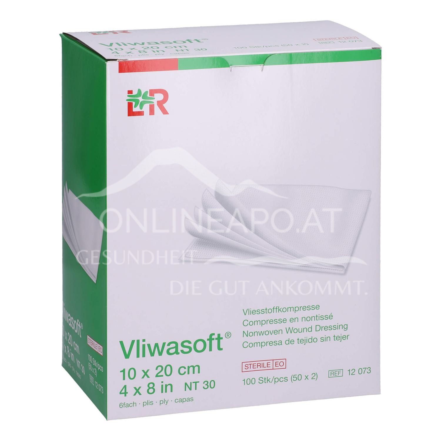 Vliwasoft® Vliesstoffkompressen, steril, 6-lagig, 10 x 20 cm, 50 x 2 Stück