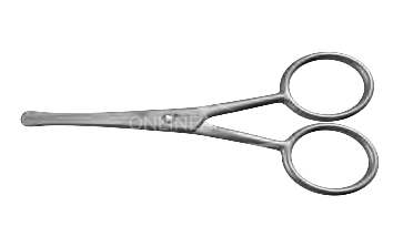 Kozbach Pharma 47R Beard and nose hair scissors, rounded tip, stainless steel