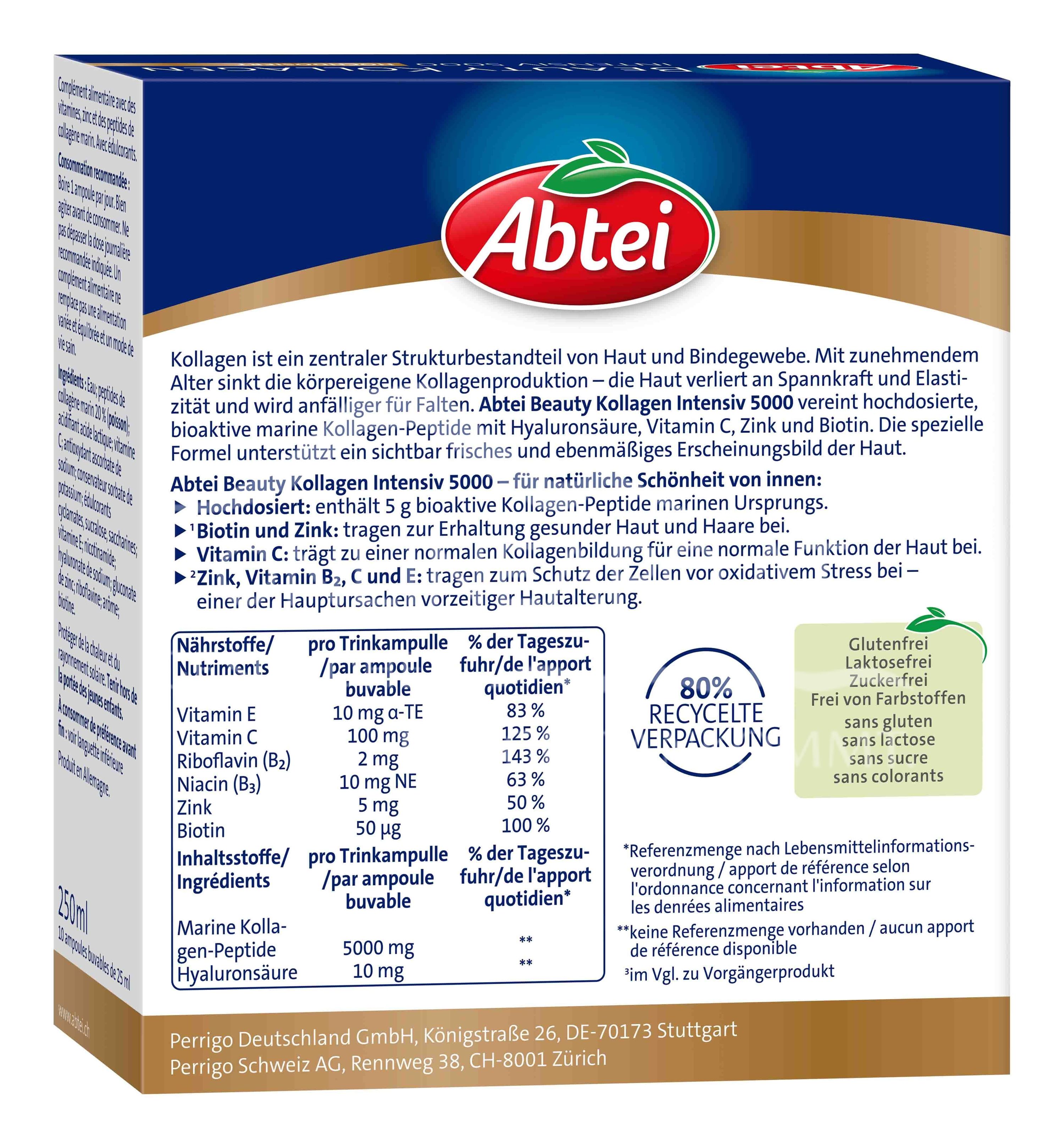 Abtei Beauty Kollagen Intensiv 5000 Trinkampullen, 25 ml