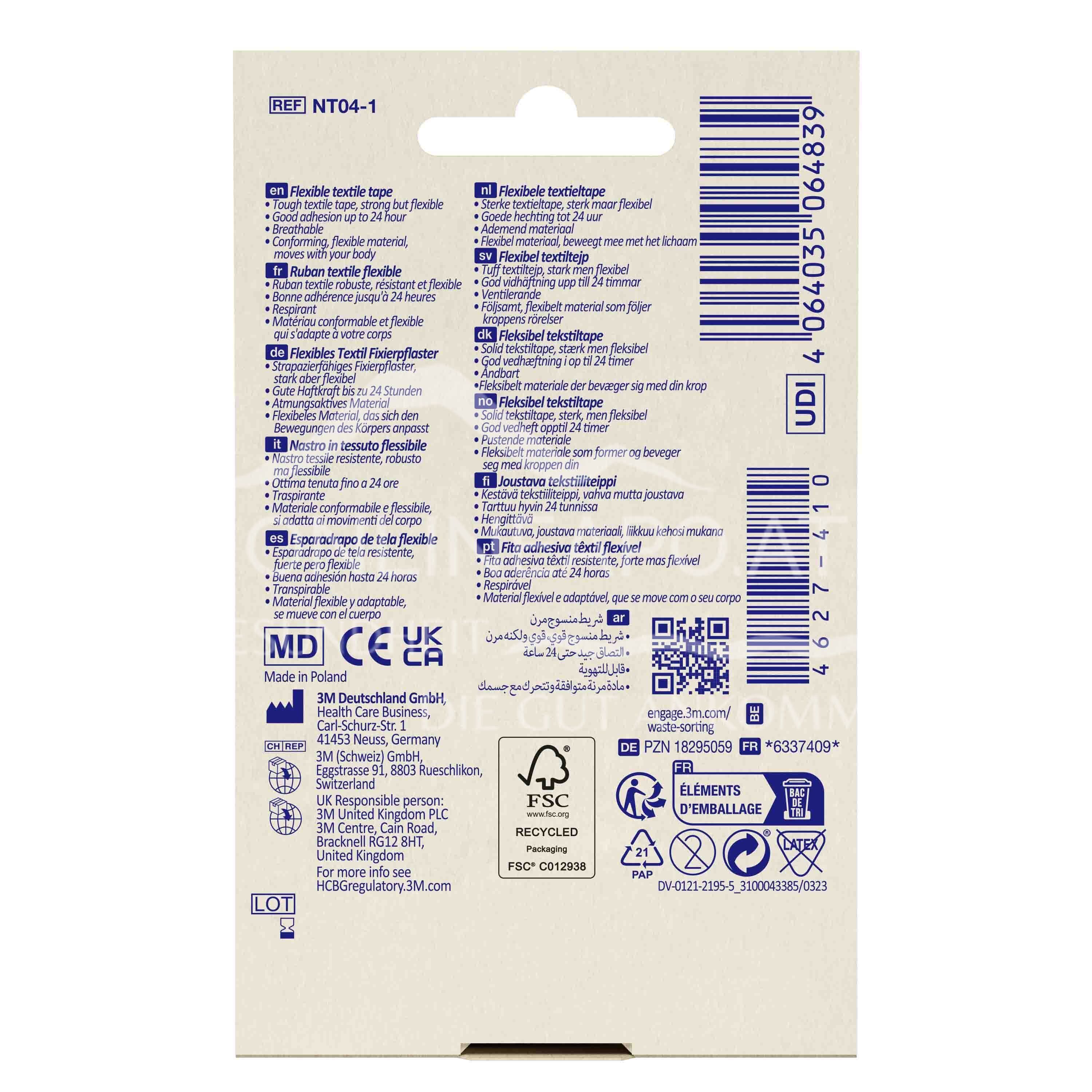 3M Nexcare™ Flexible textile fixation plasters, 4.2 m x 12.5 mm