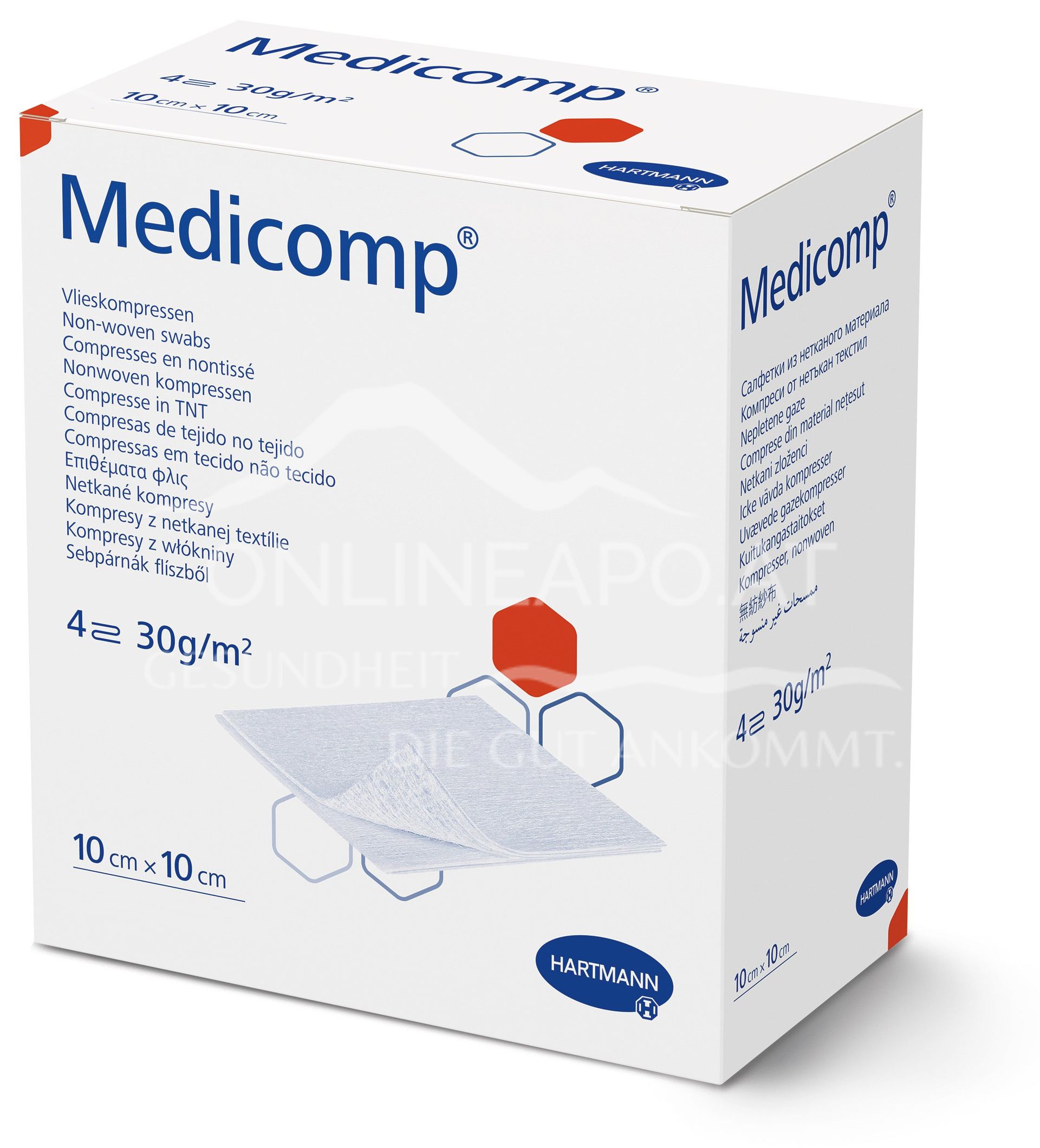 Medicomp® non-woven compresses sterile, 4-fold, 10 x 10 cm, 40 x 5 pieces