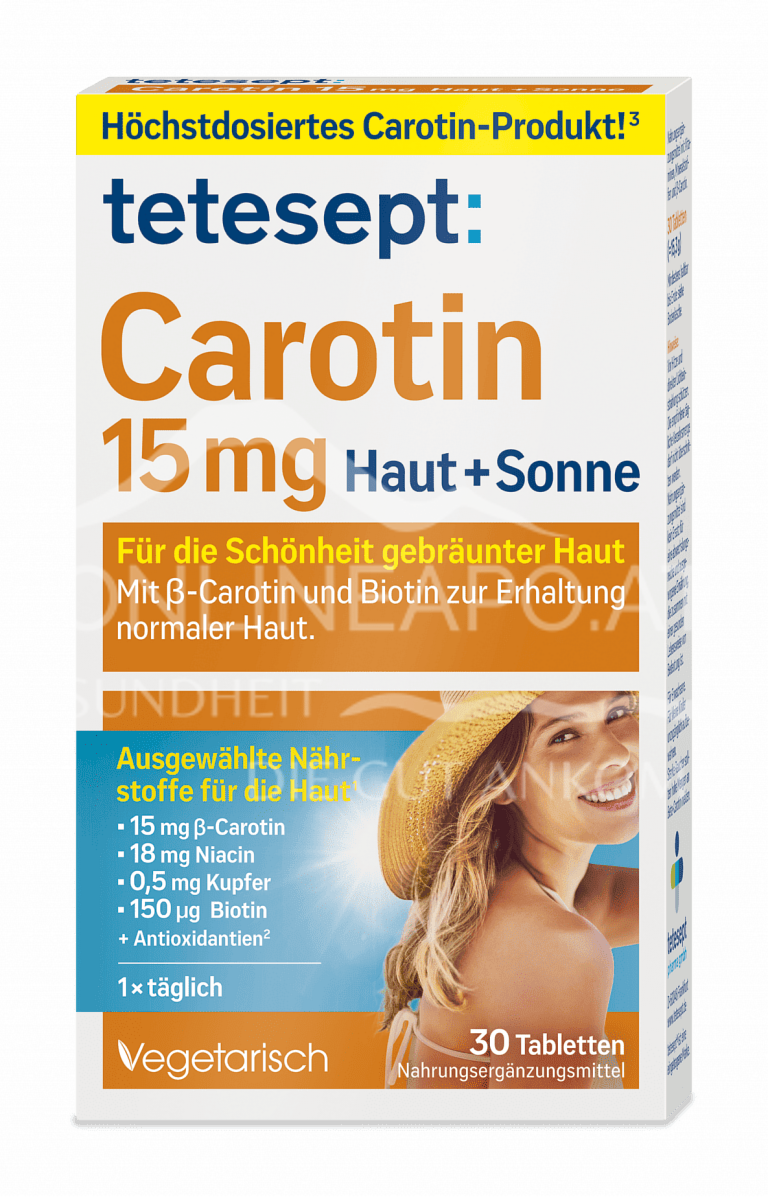 tetesept Carotin 15 mg Haut + Sonne Tabletten