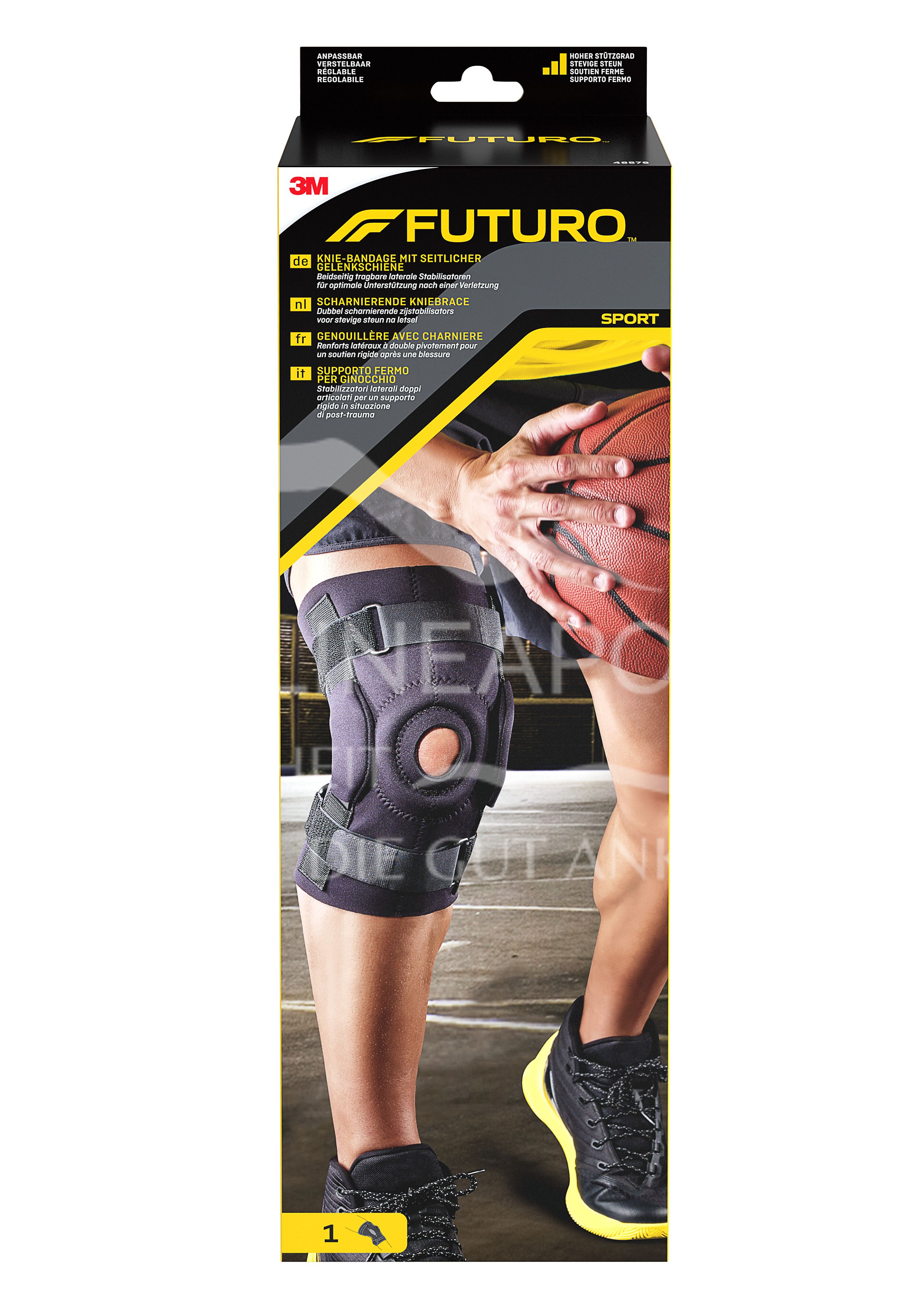 FUTURO™ Sport Kniebandage mit seitlicher Gelenkschiene, verstellbar