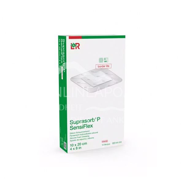 Suprasorb® P SensiFlex border lite silicone foam dressing, sterile, 10 x 20 cm