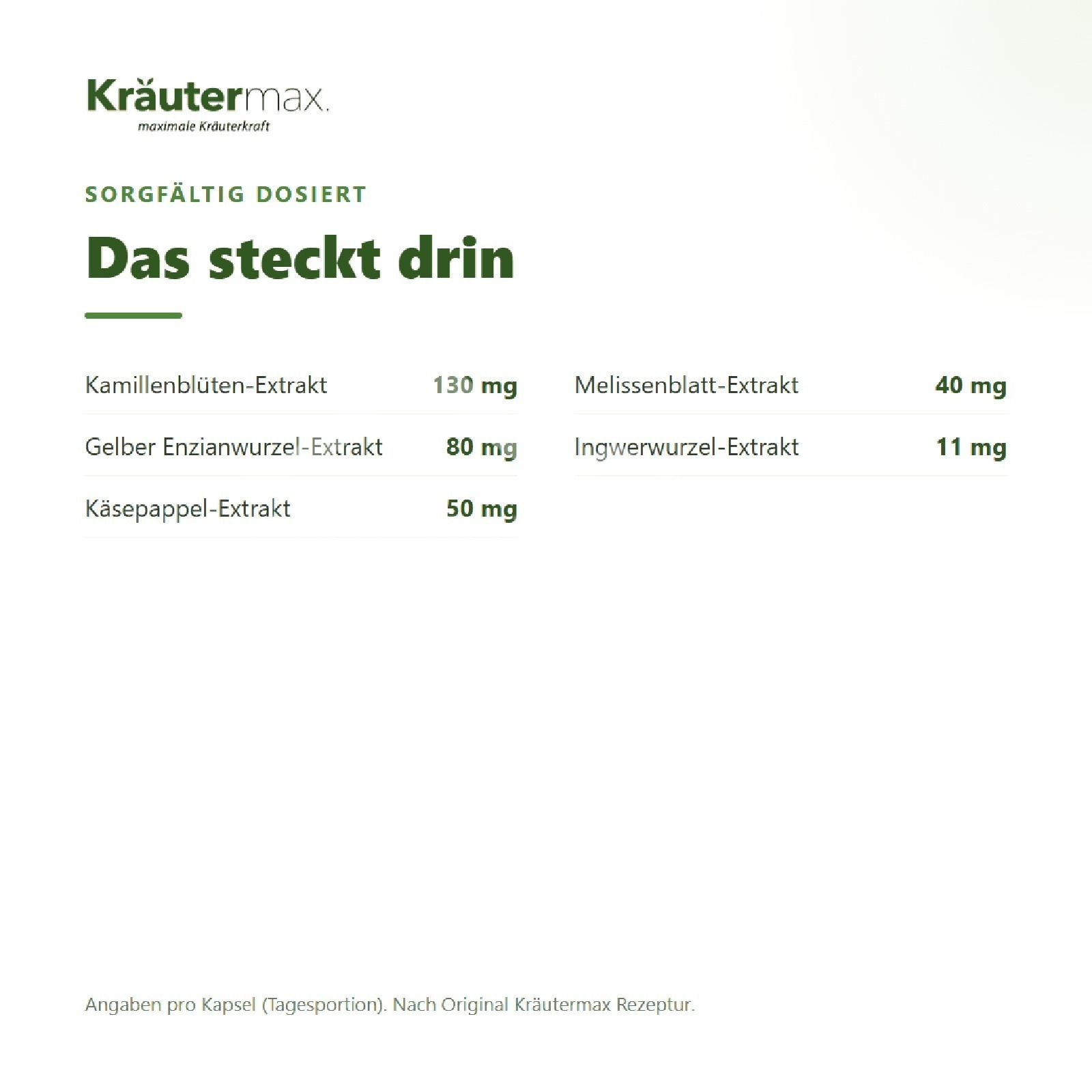 Kräutermax Kamille, Malve & Melisse+ Kapseln
