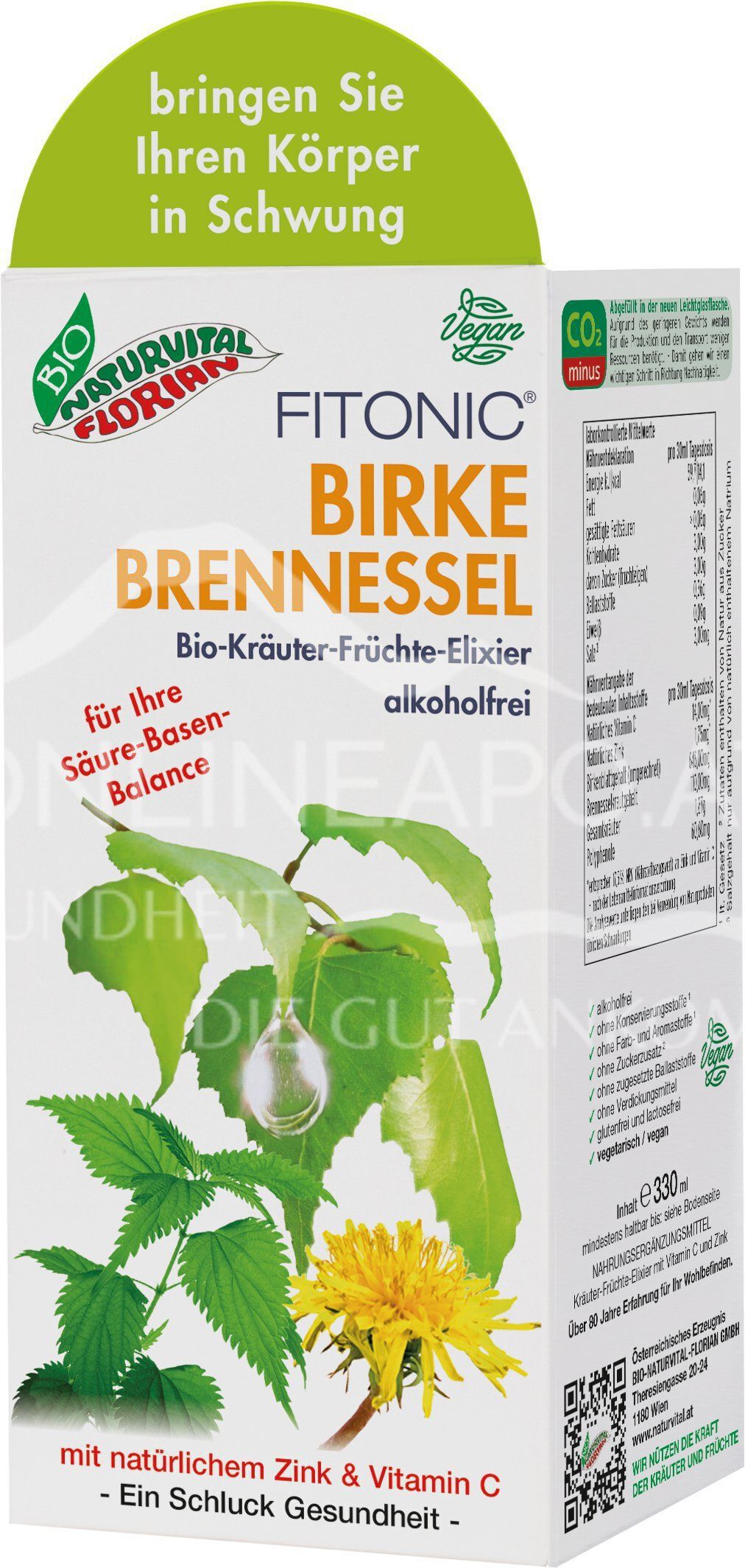 Bio Naturvital Florian Fitonic Birken Brennnessel Kräuter-Früchte-Elixier